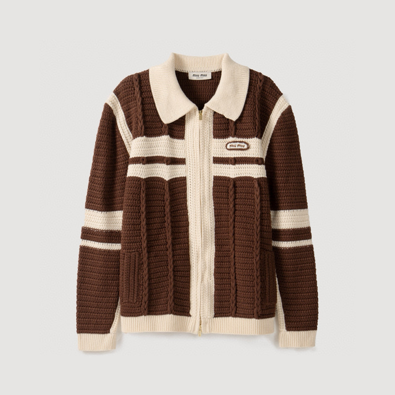 MIU M ZIP CARDIGAN