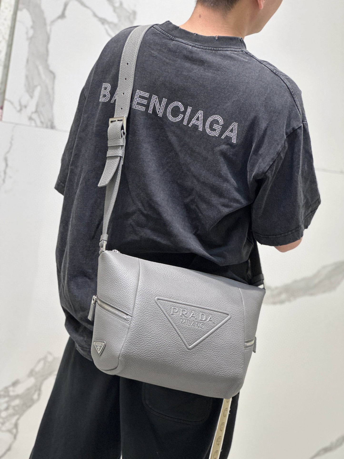 PD LEATHER BAG WITH SHOULDER STRAP