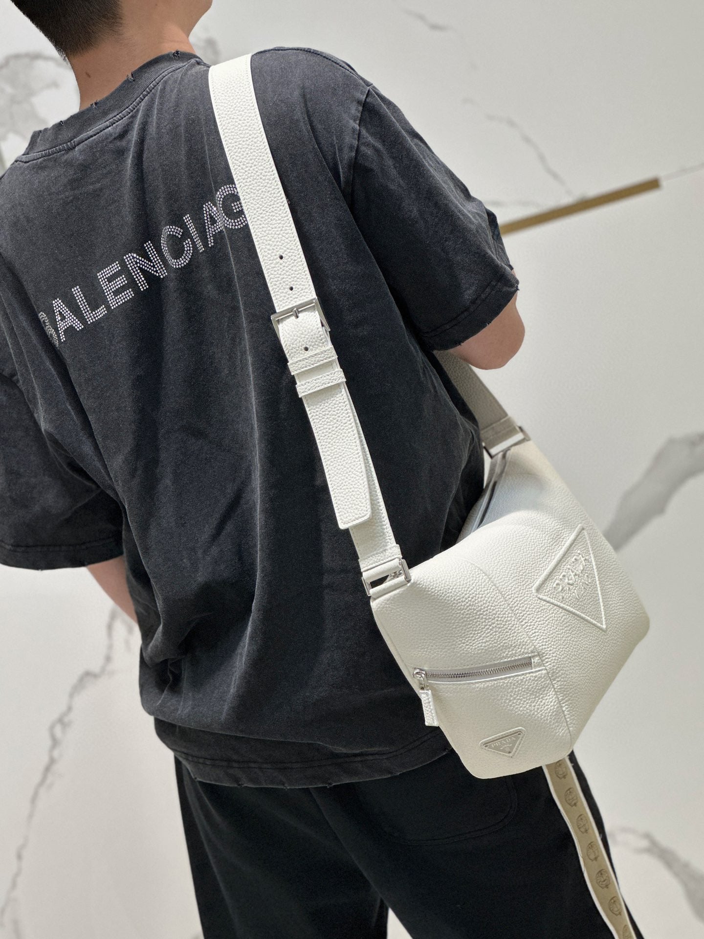 PD LEATHER BAG WITH SHOULDER STRAP