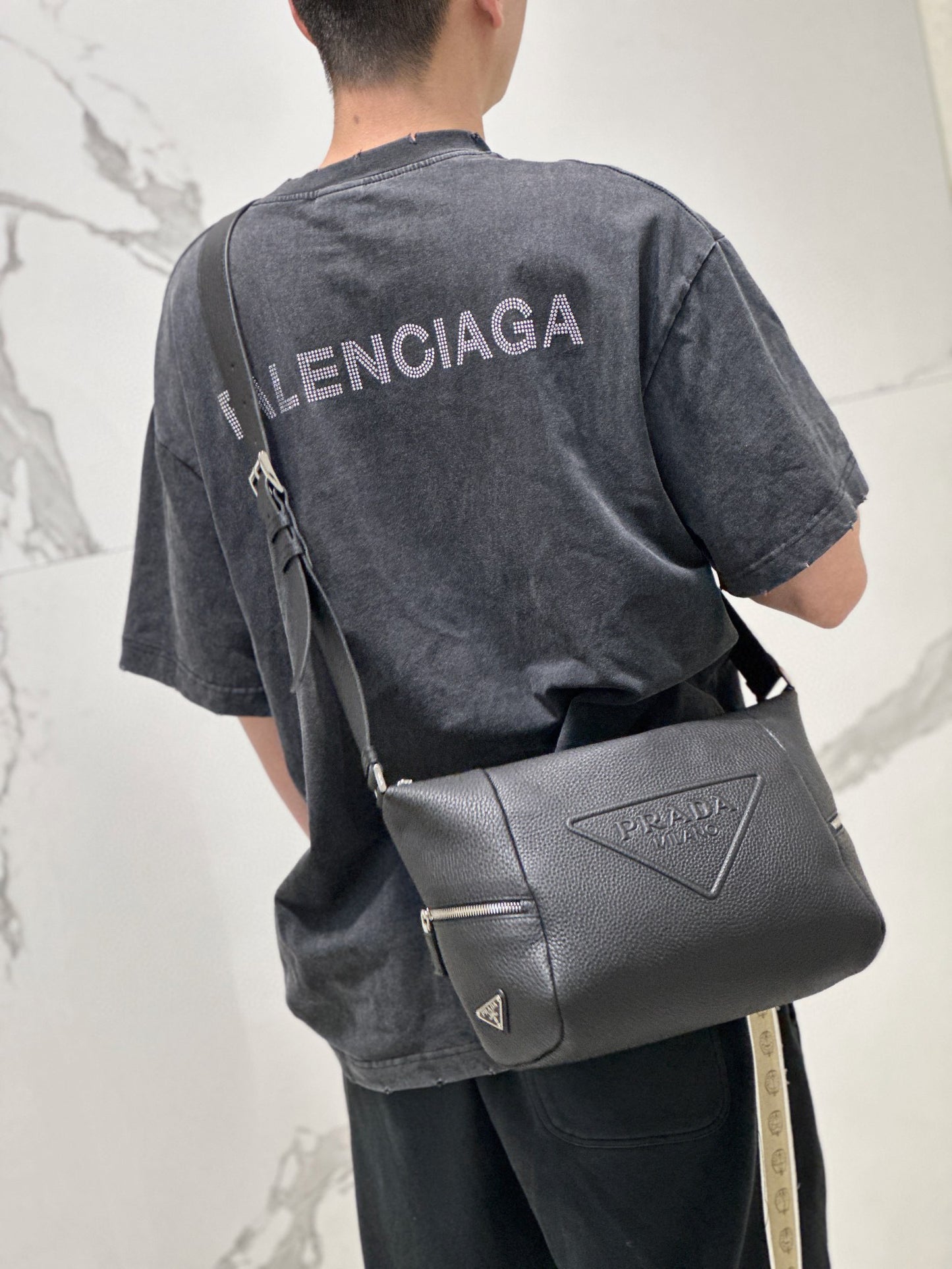 PD LEATHER BAG WITH SHOULDER STRAP