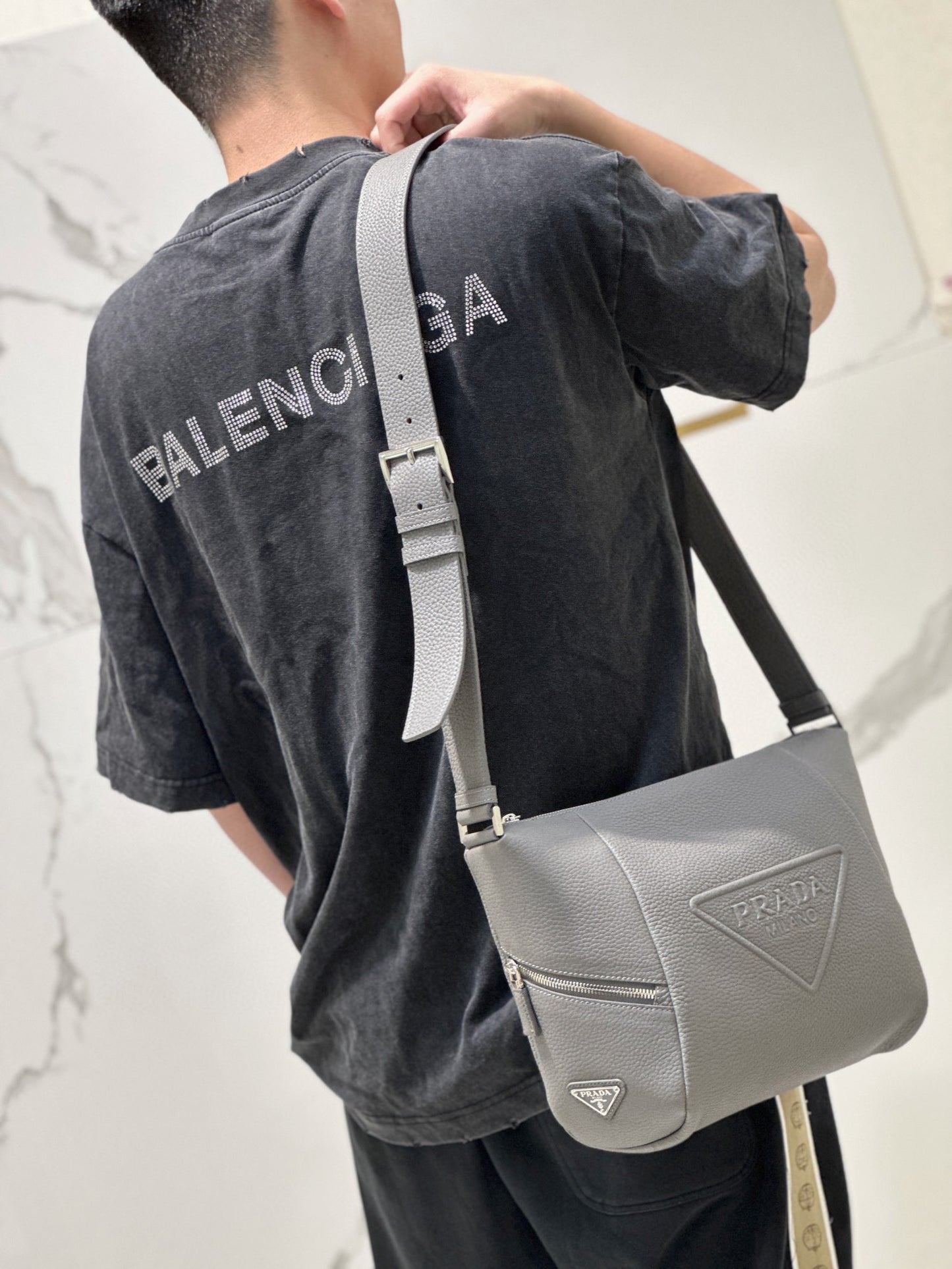 PD LEATHER BAG WITH SHOULDER STRAP