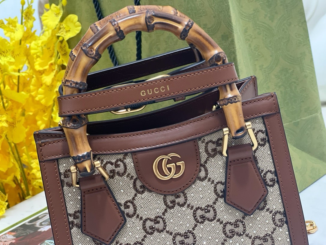 GG DIANA CRYSTALS SMALL TOTE BAG