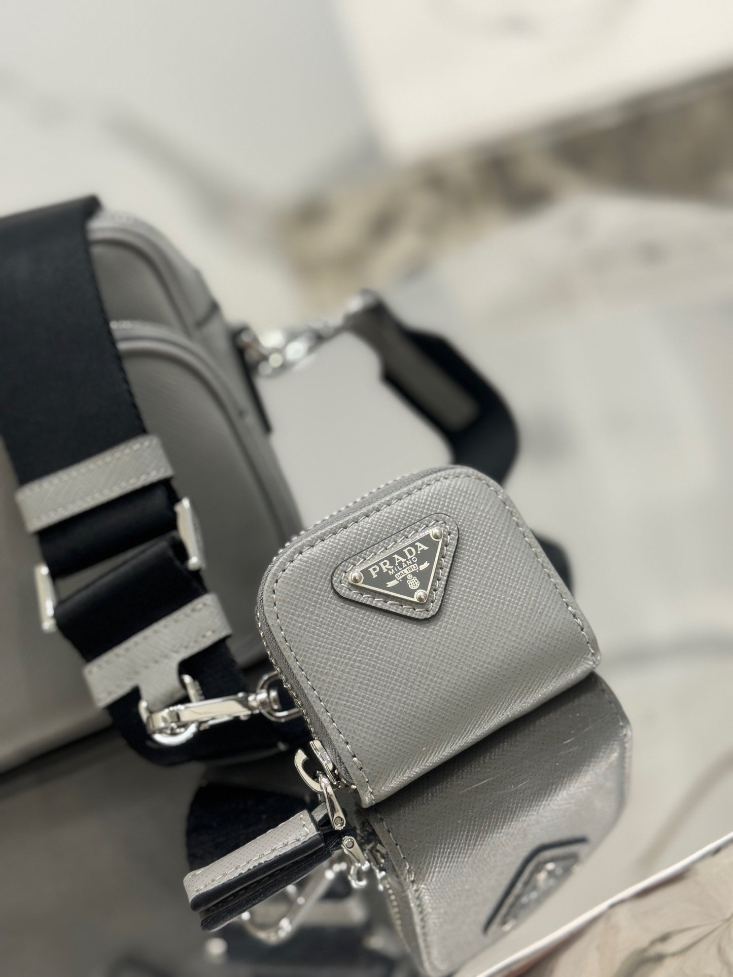 PD SAFFIANO LEATHER SHOULDER BAG