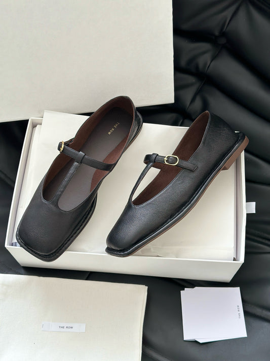 THE ROW T STRAP FLATS
