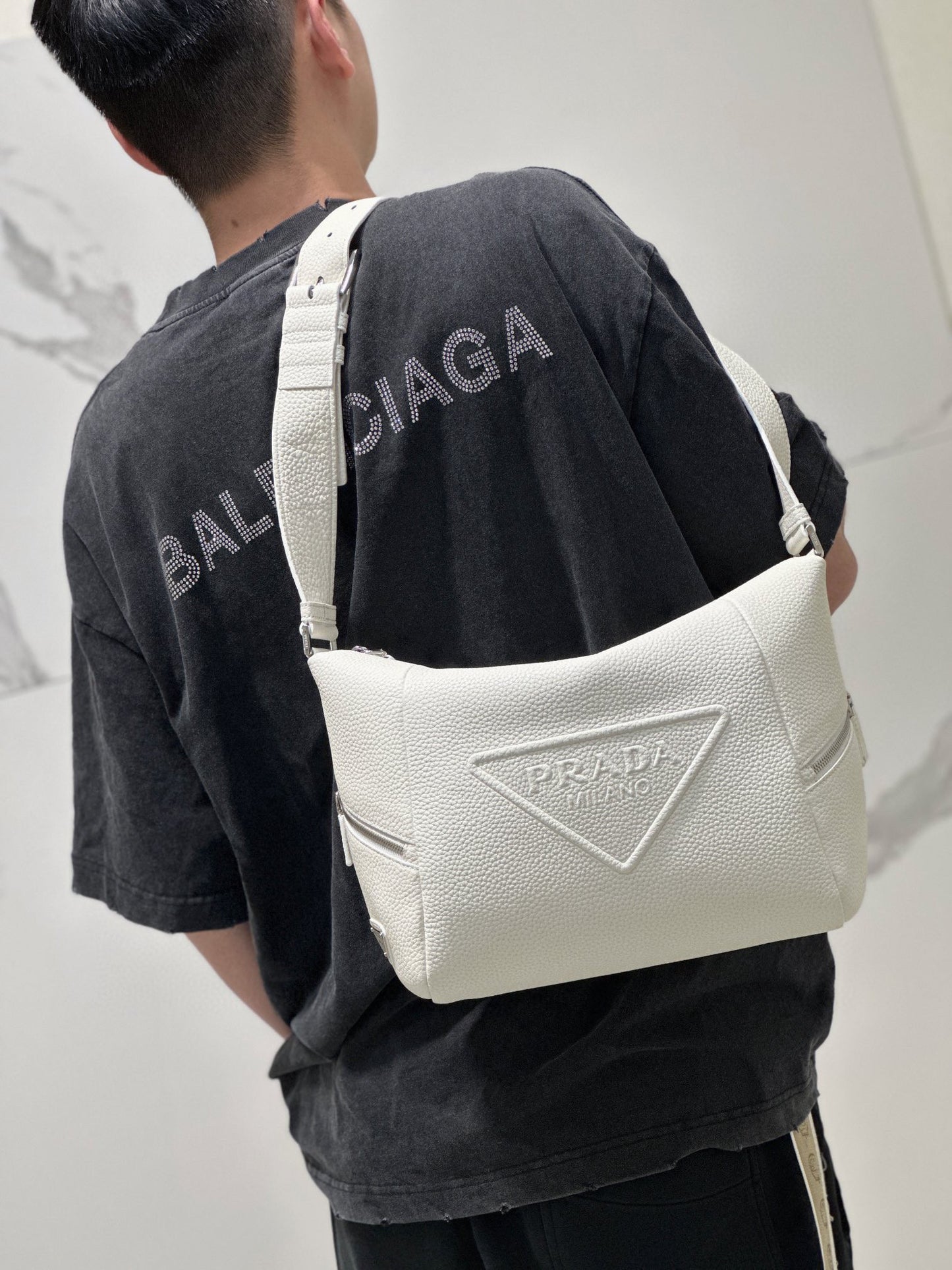 PD LEATHER BAG WITH SHOULDER STRAP