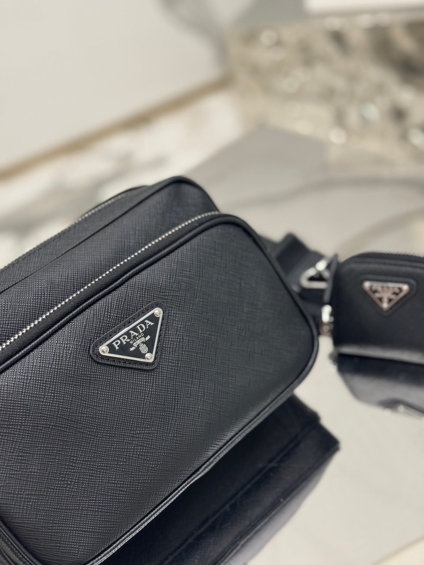 PD SAFFIANO LEATHER SHOULDER BAG