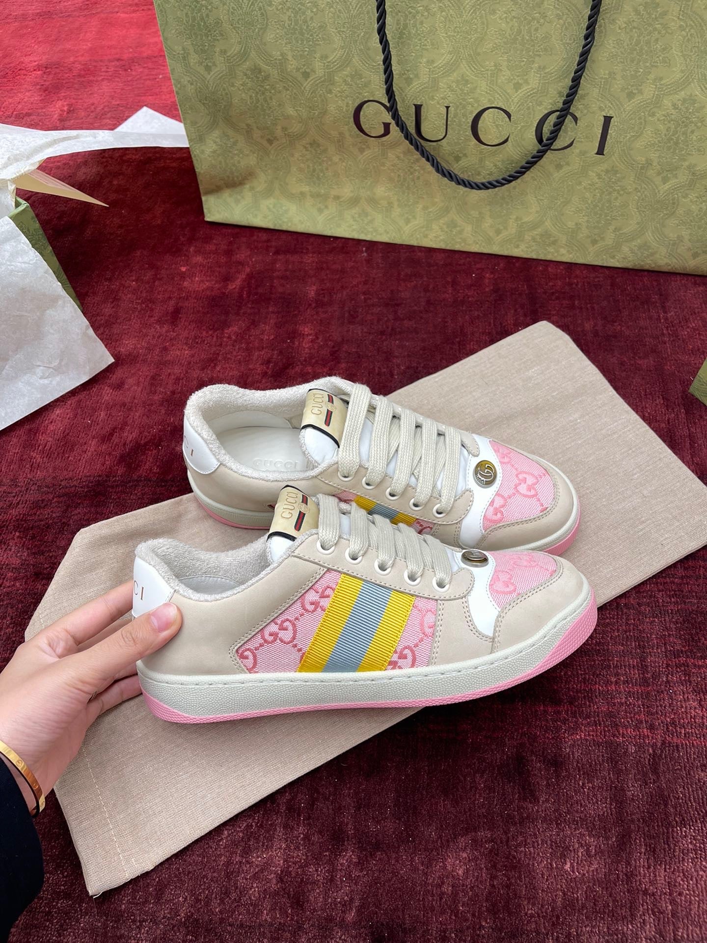 GG SCREENER LEATHER SNEAKERS
