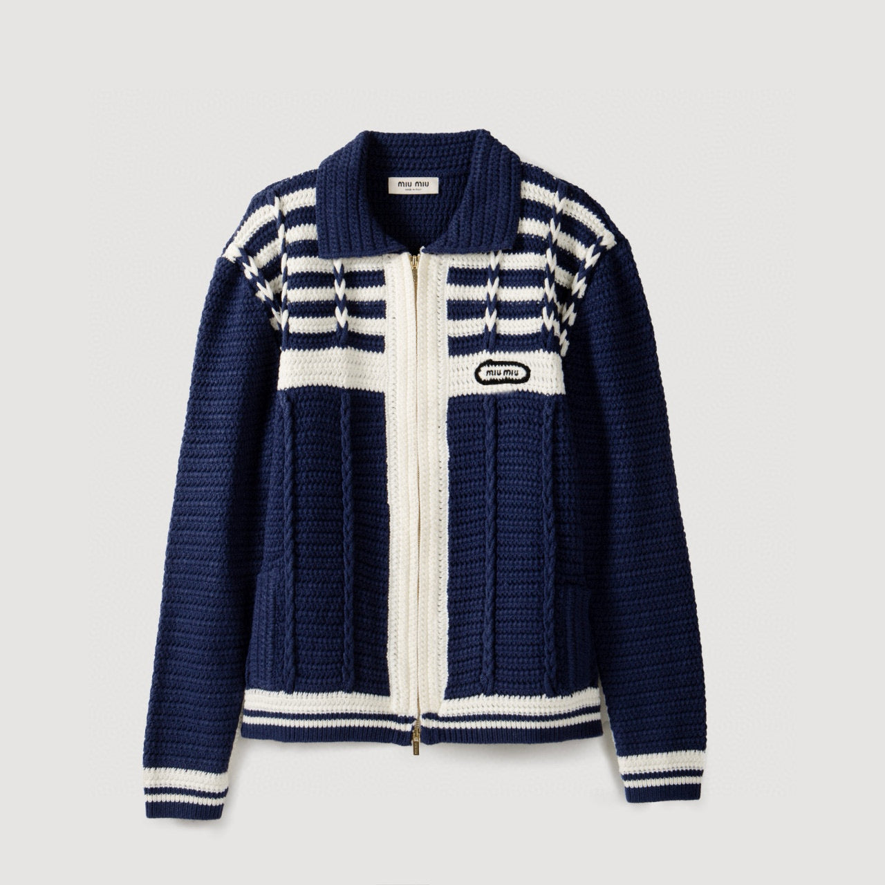 MIU M ZIP CARDIGAN