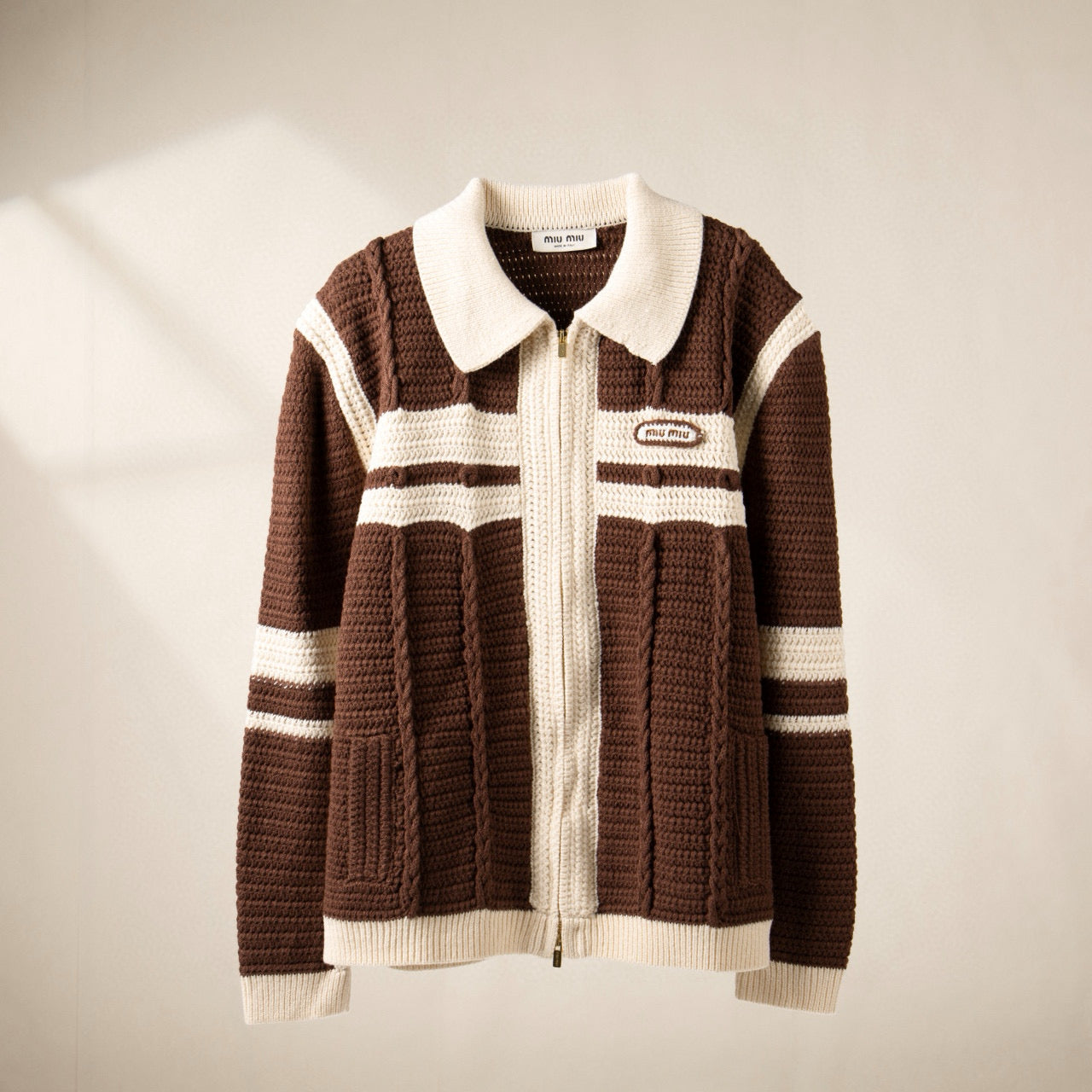 MIU M ZIP CARDIGAN