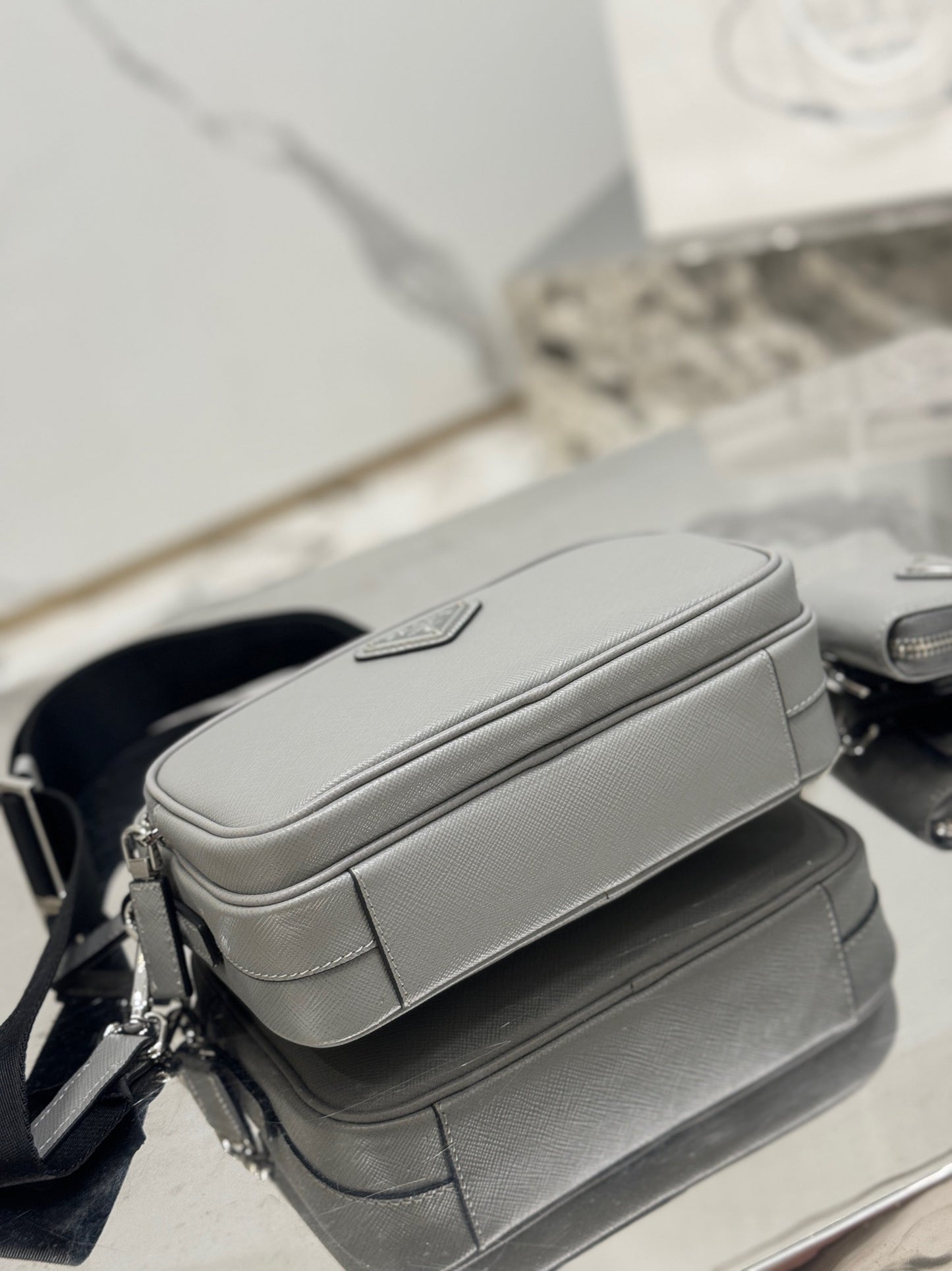 PD SAFFIANO LEATHER SHOULDER BAG