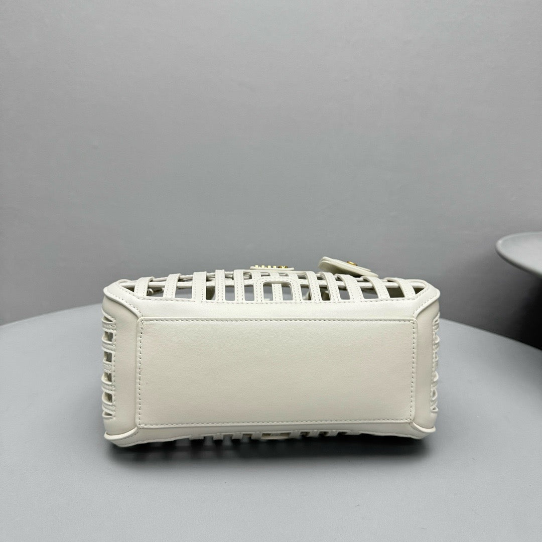 MIU M LEATHER BASKET BAG