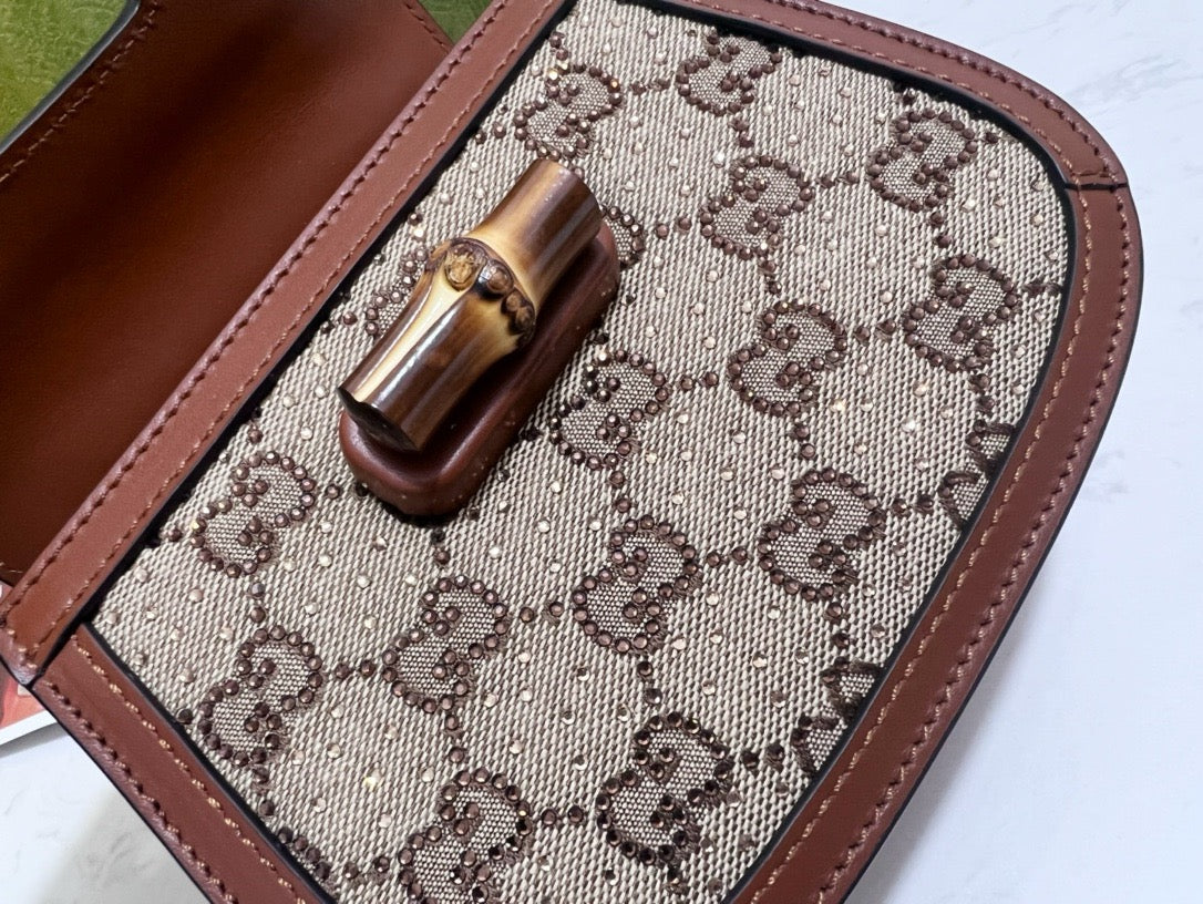 GG BAMBOO 1947 CRYSTALS MINI BAG