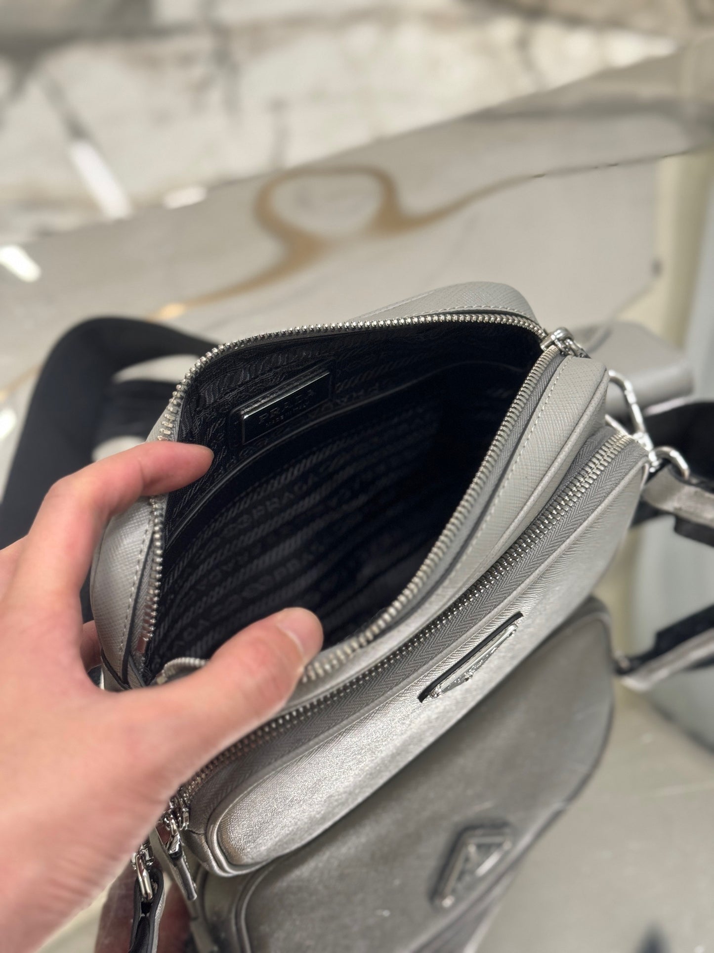 PD SAFFIANO LEATHER SHOULDER BAG