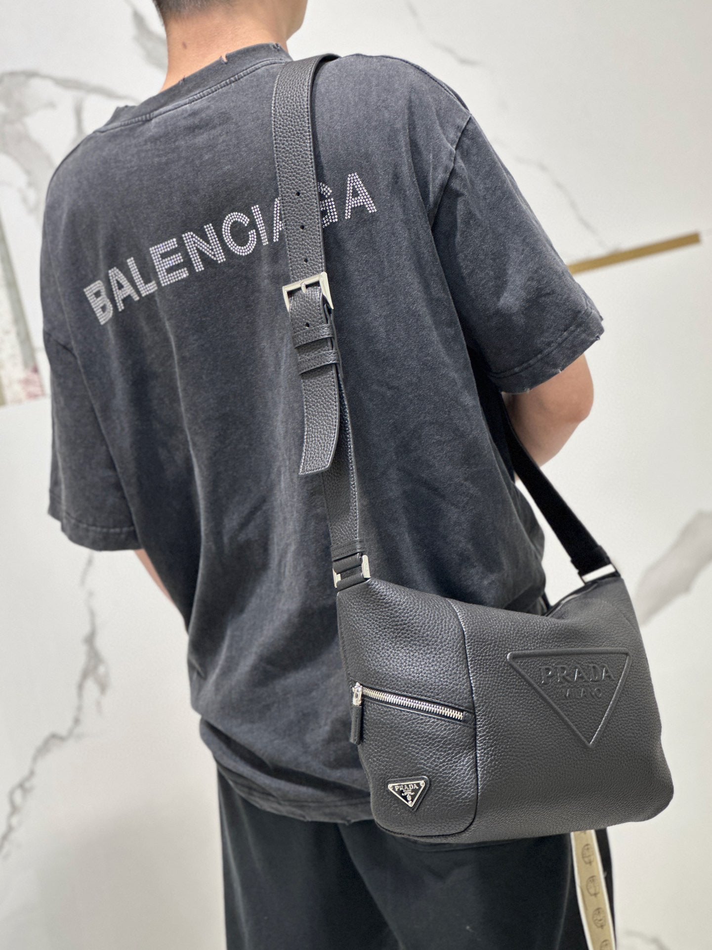 PD LEATHER BAG WITH SHOULDER STRAP