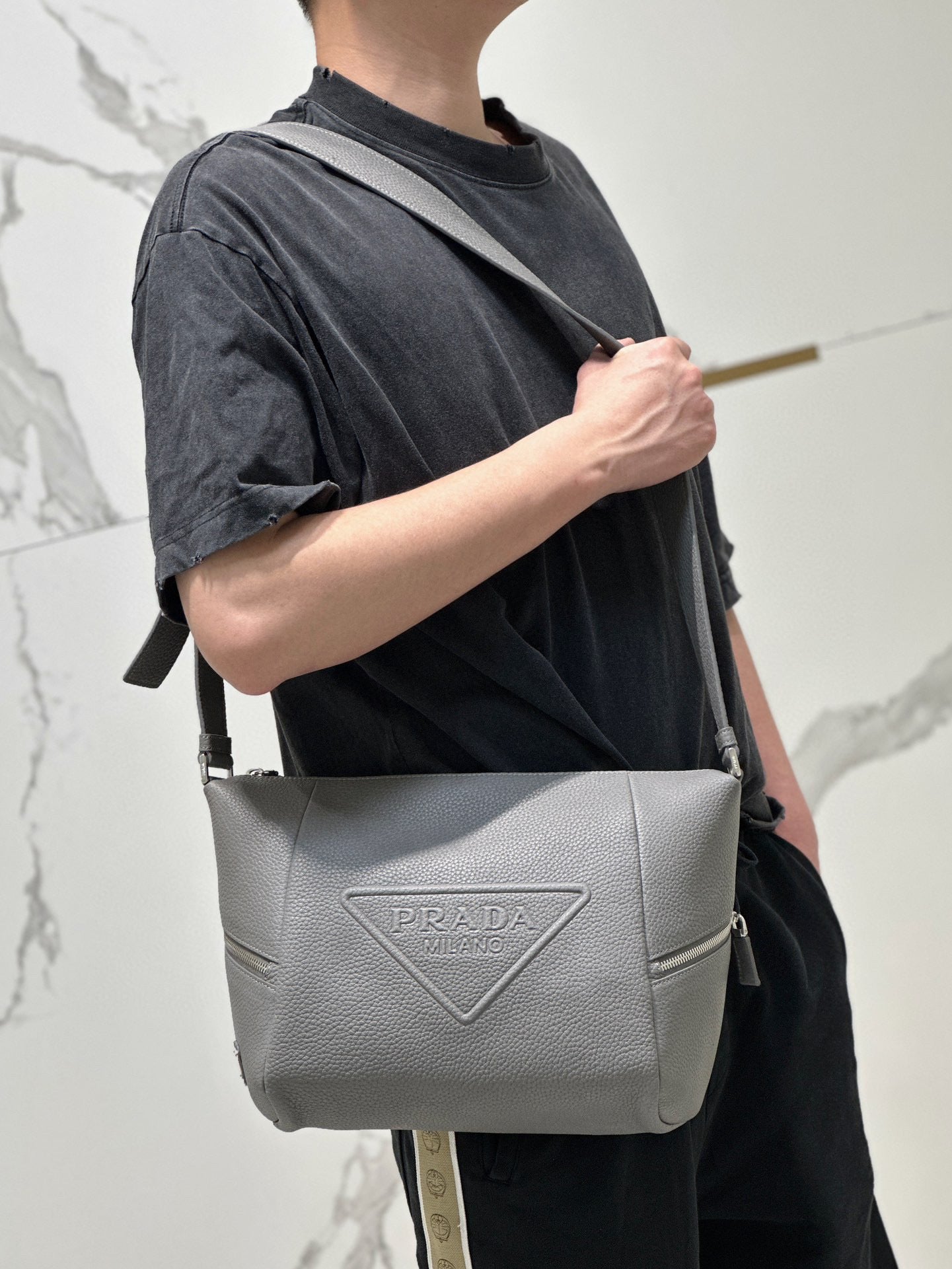 PD LEATHER BAG WITH SHOULDER STRAP