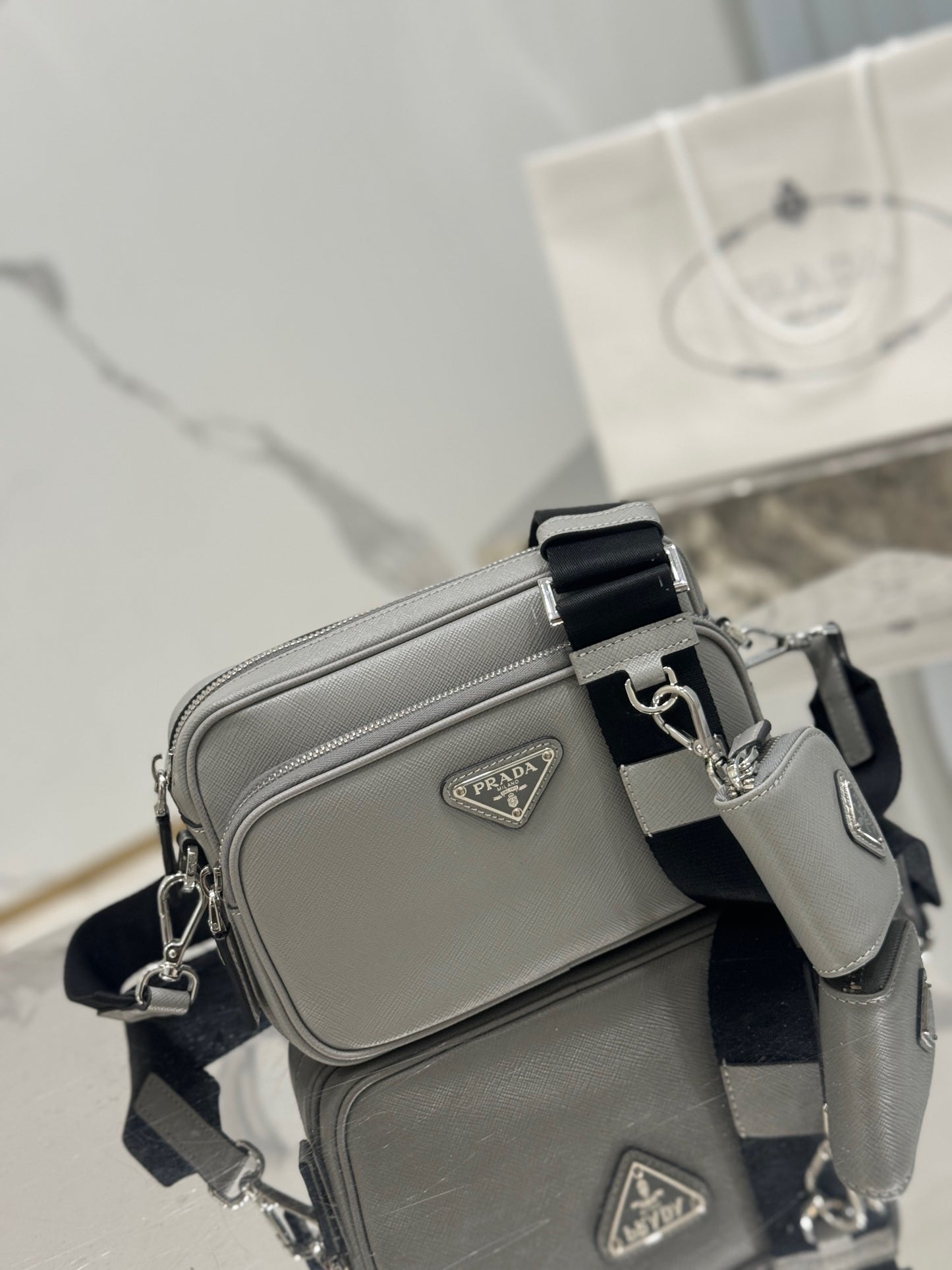 PD SAFFIANO LEATHER SHOULDER BAG