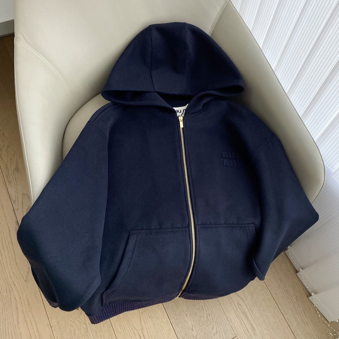 MIU M ZIP HOODIE