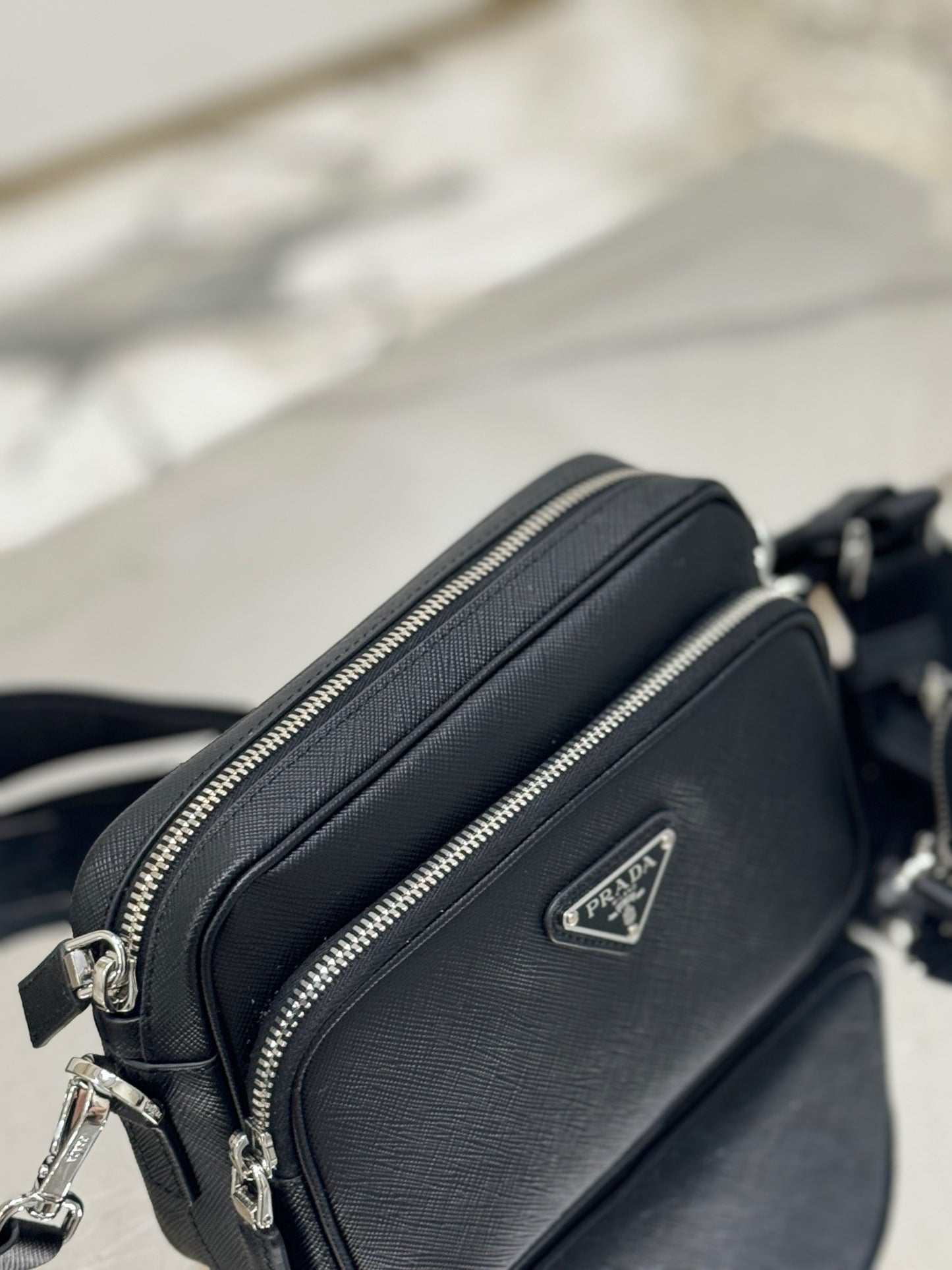 PD SAFFIANO LEATHER SHOULDER BAG