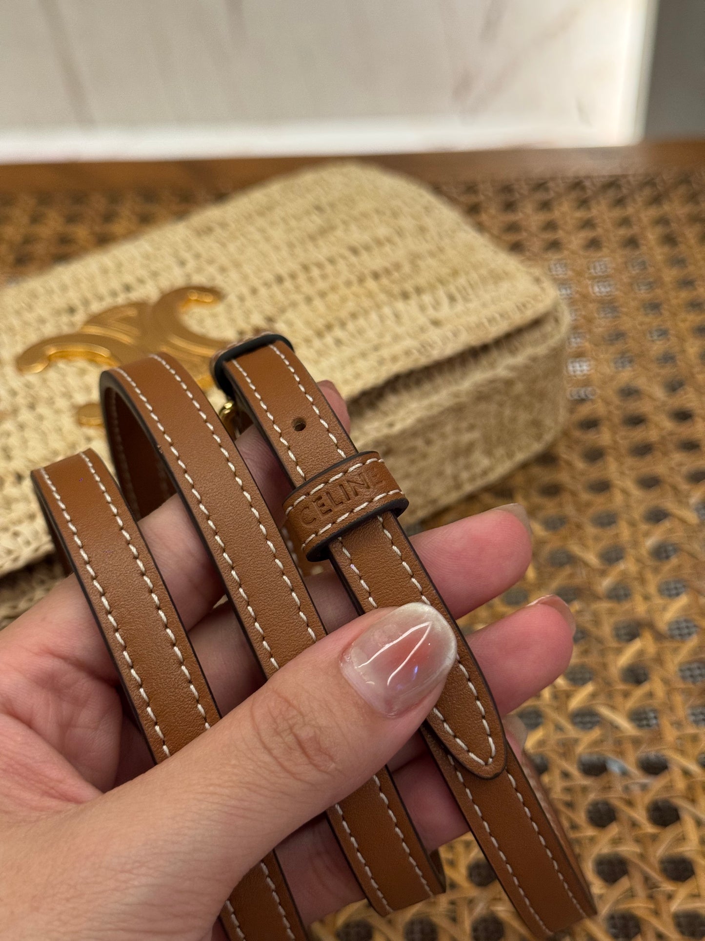 CEL MULTIPOCHETTE IN RAFFIA BAG