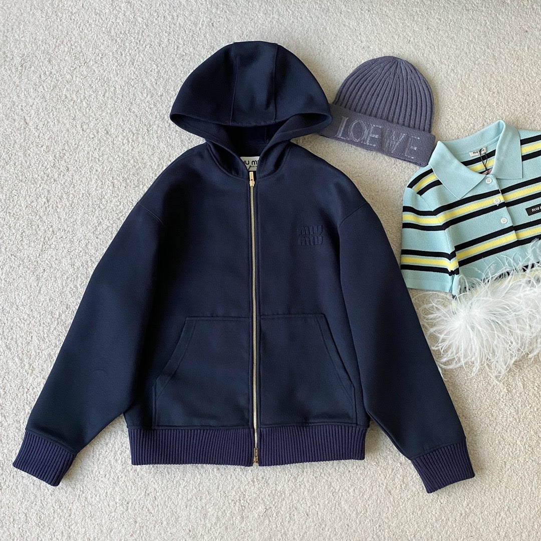 MIU M ZIP HOODIE