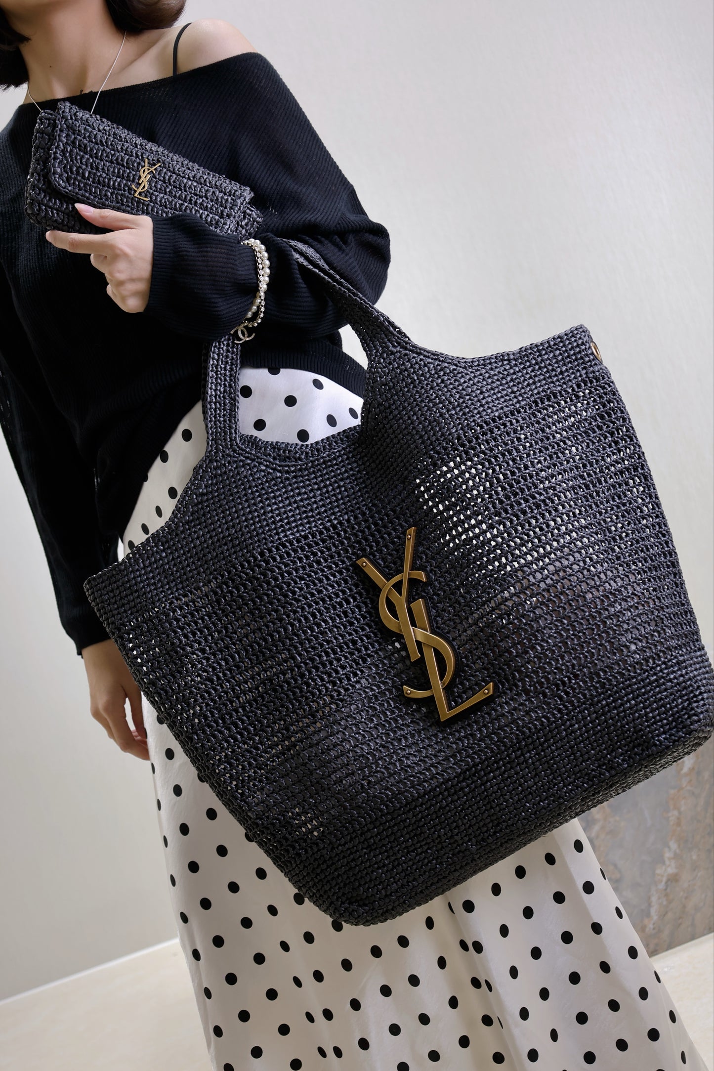 SL ICARE IN RAFFIA BAG