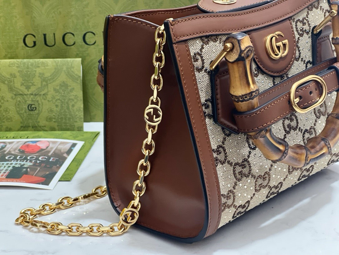 GG DIANA CRYSTALS SMALL TOTE BAG