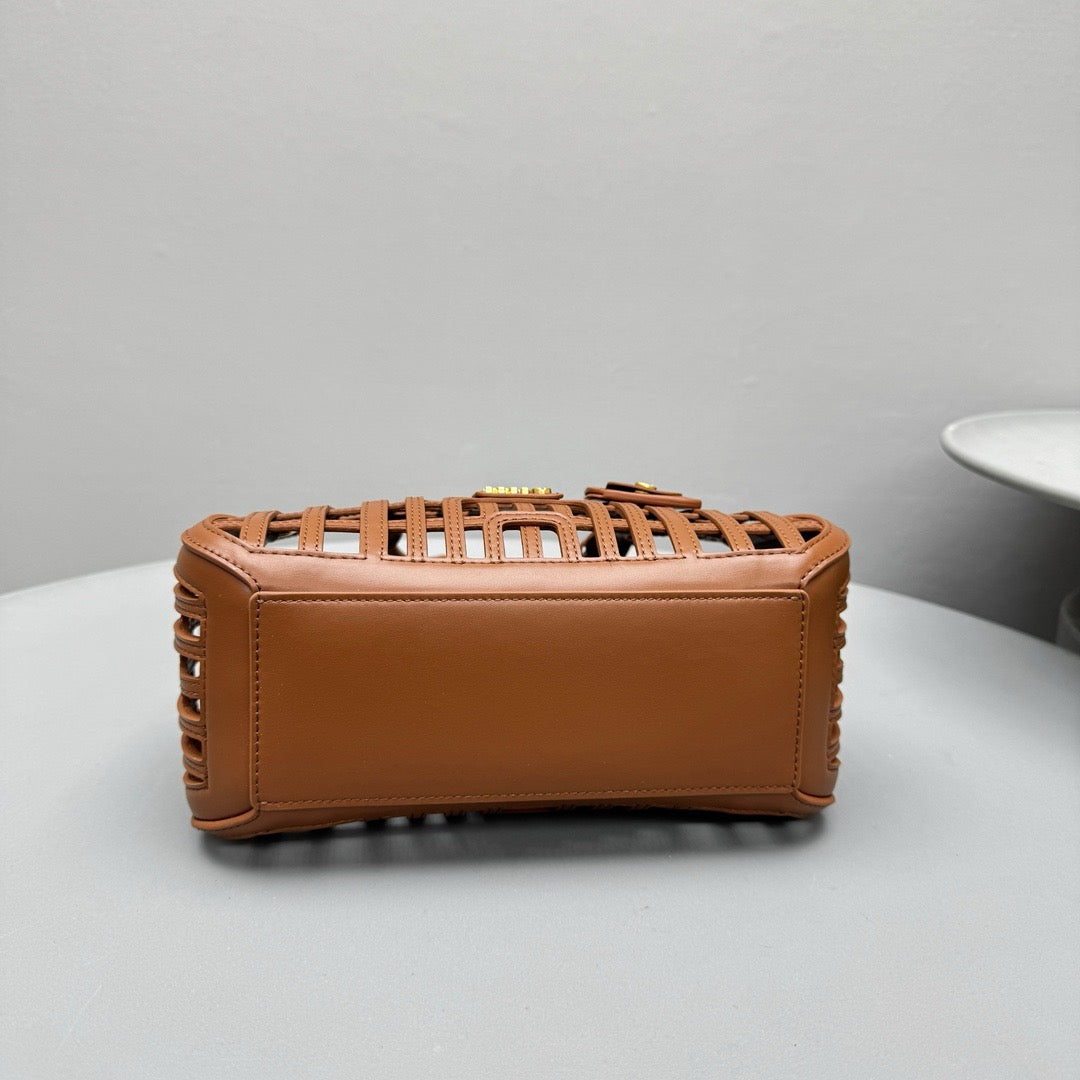 MIU M LEATHER BASKET BAG