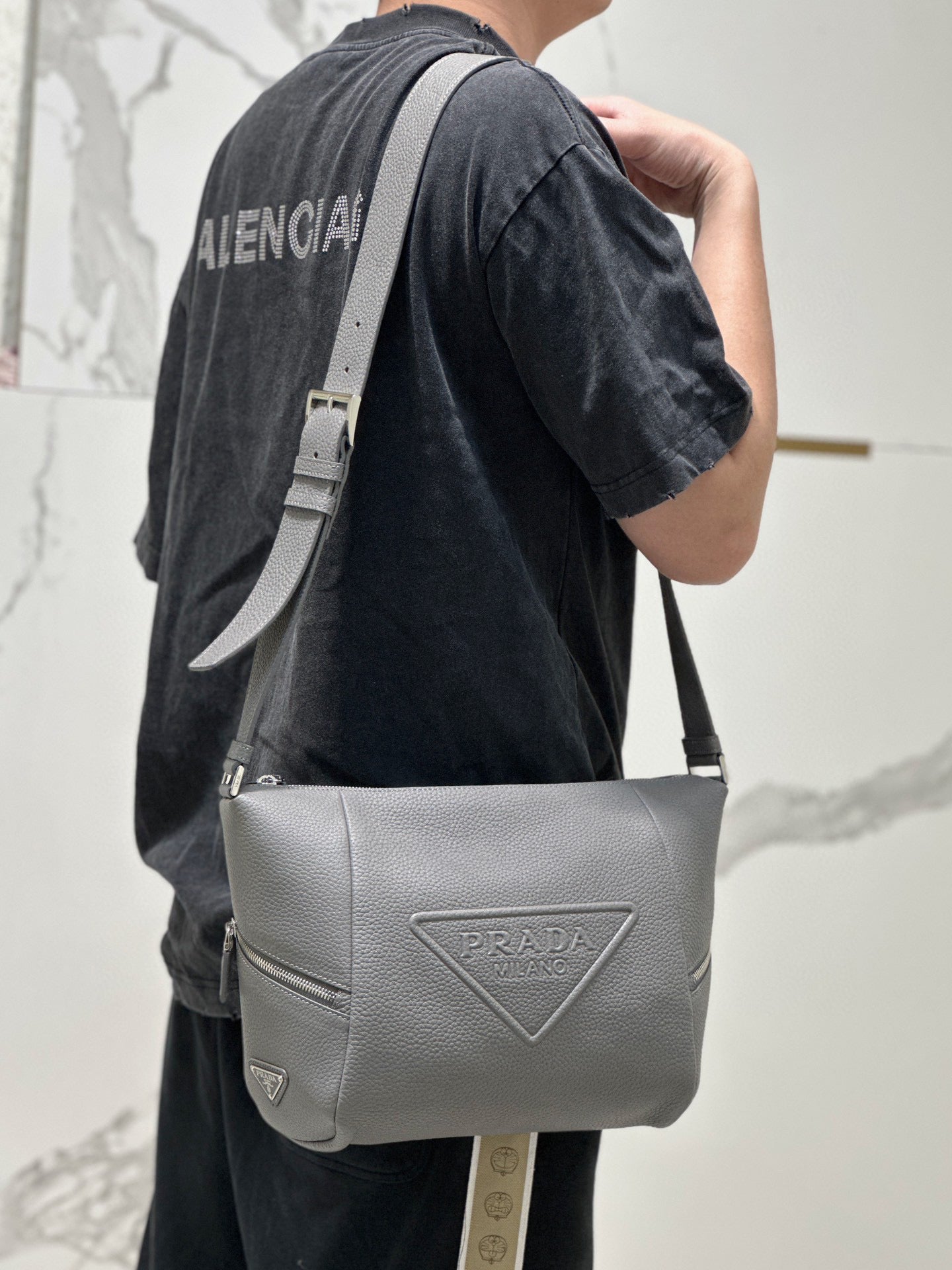 PD LEATHER BAG WITH SHOULDER STRAP
