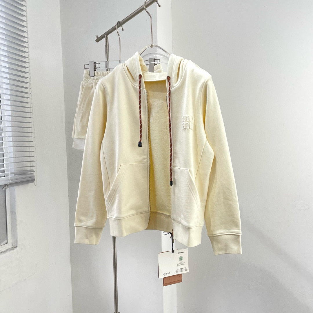 MIU M ZIP HOODIE