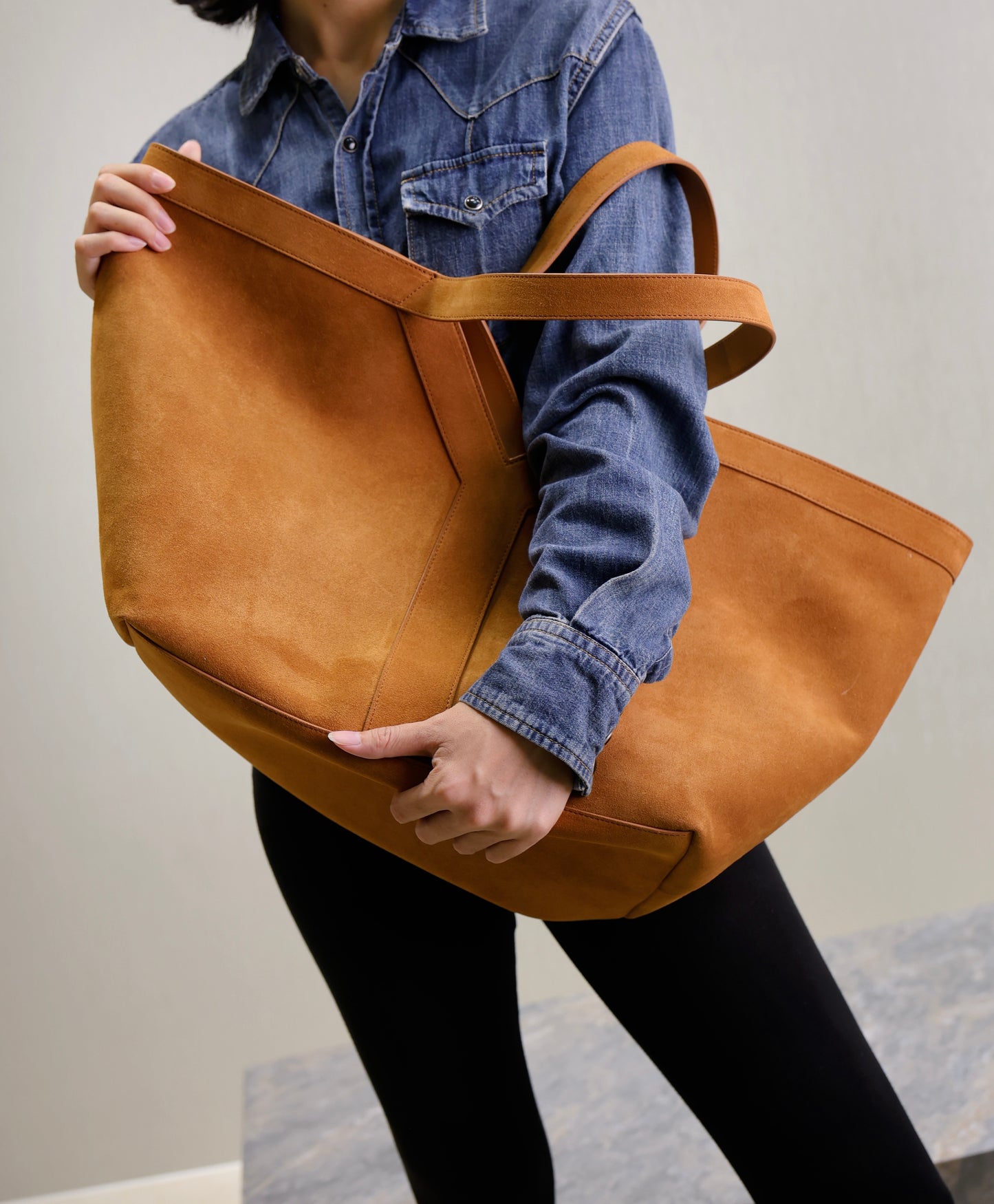 SL Y TOTE IN SUEDE BAG