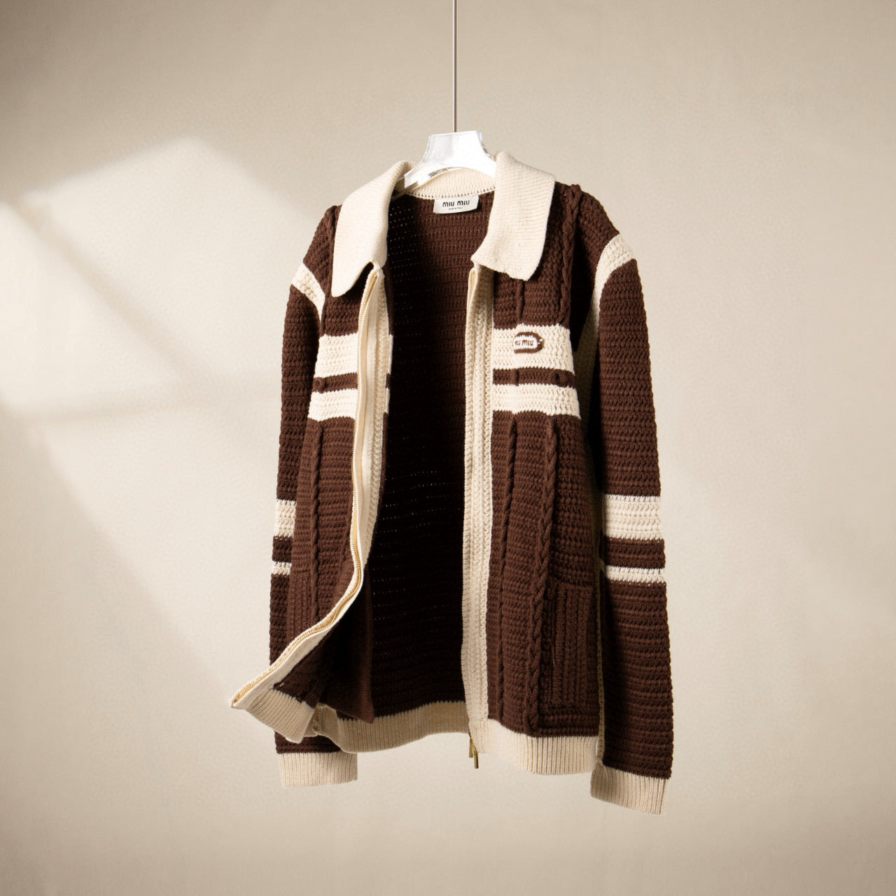 MIU M ZIP CARDIGAN