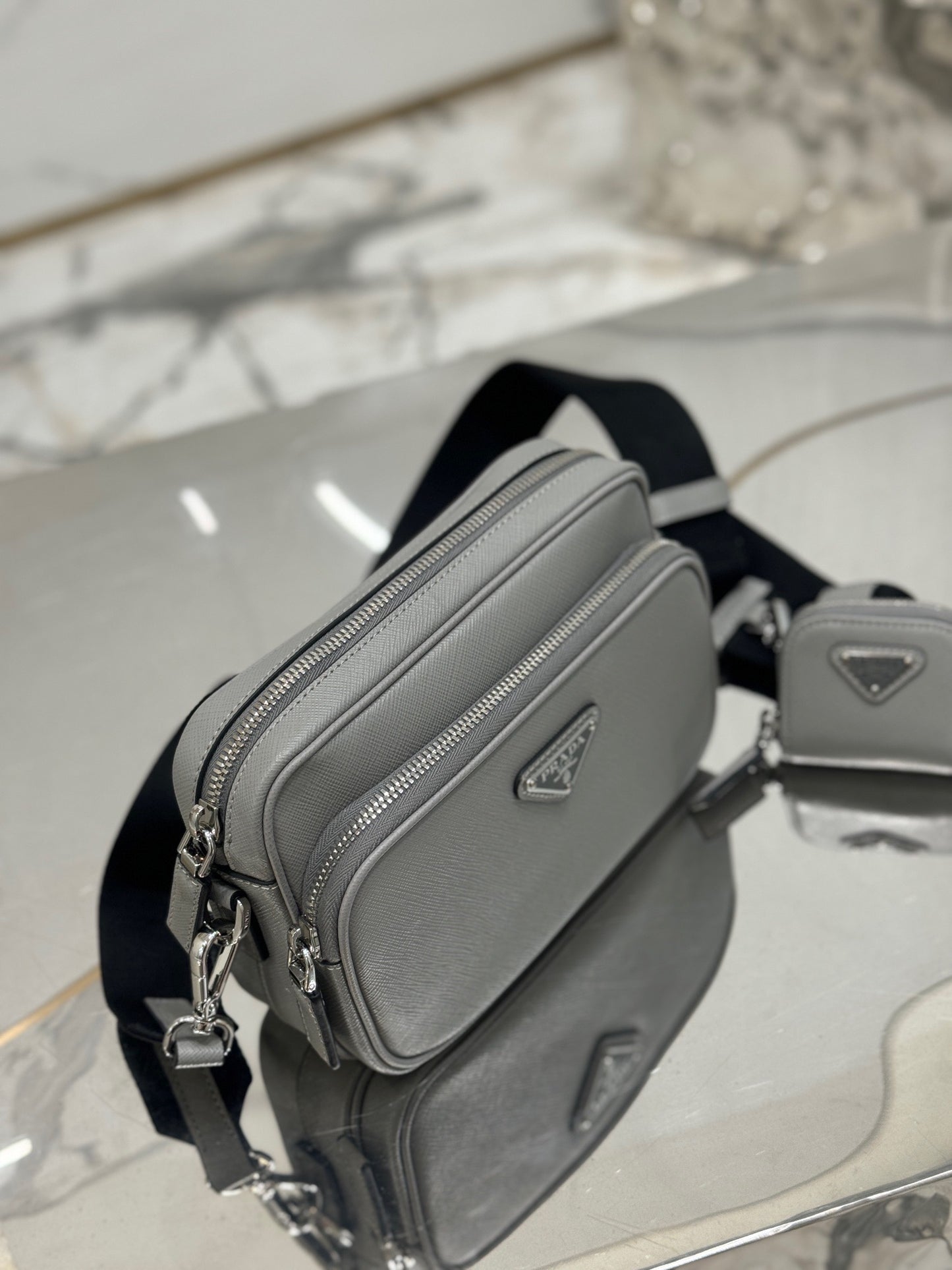 PD SAFFIANO LEATHER SHOULDER BAG
