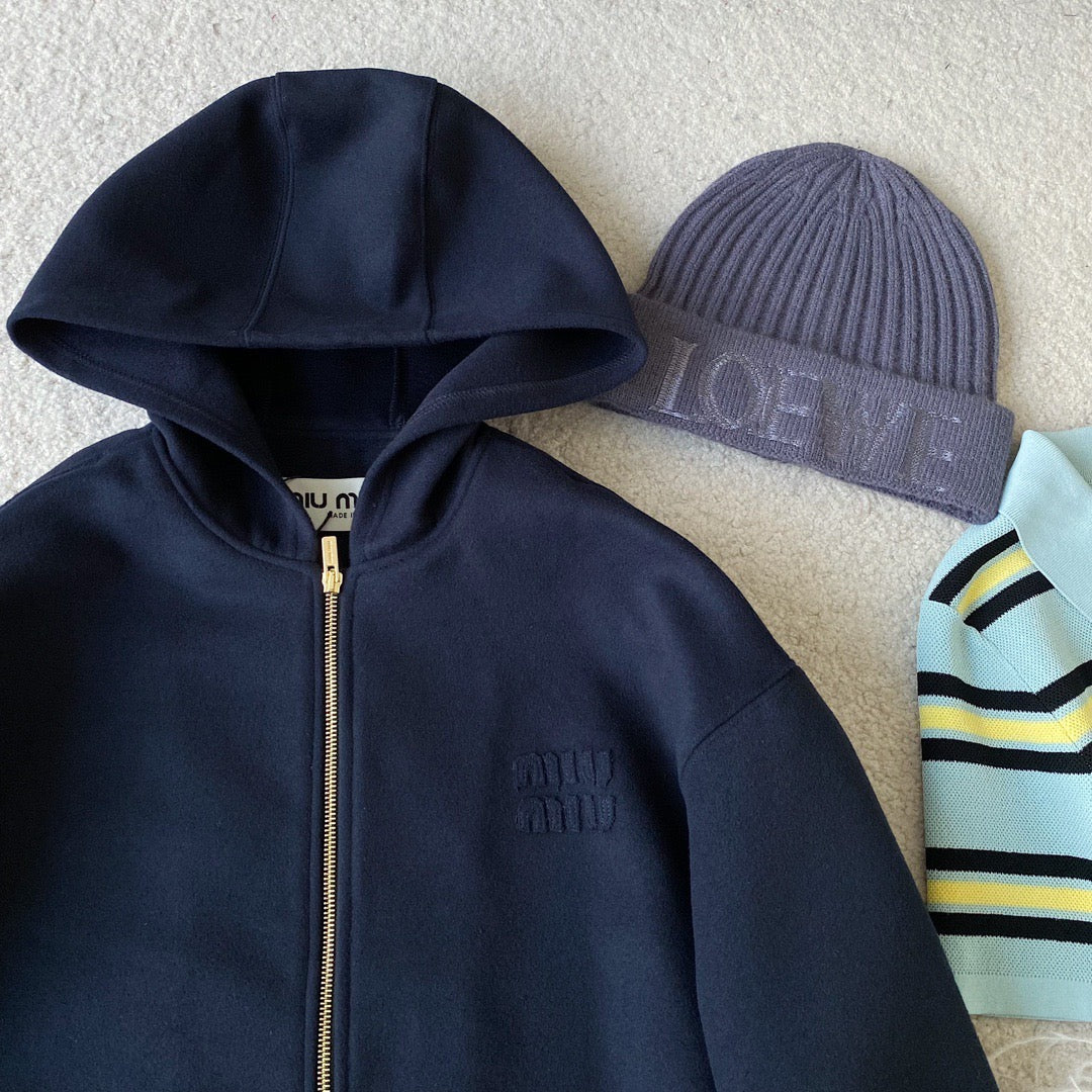 MIU M ZIP HOODIE