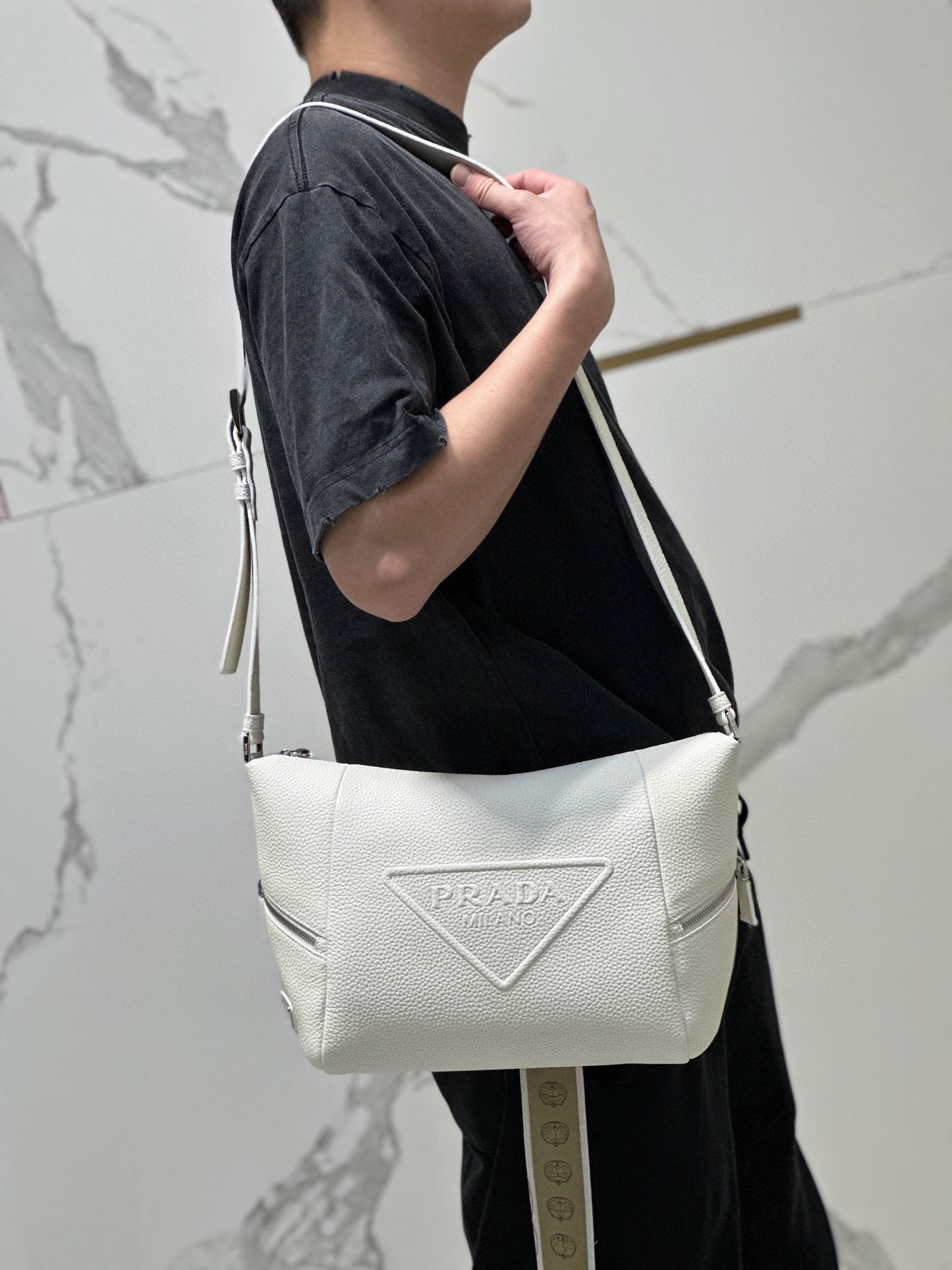 PD LEATHER BAG WITH SHOULDER STRAP