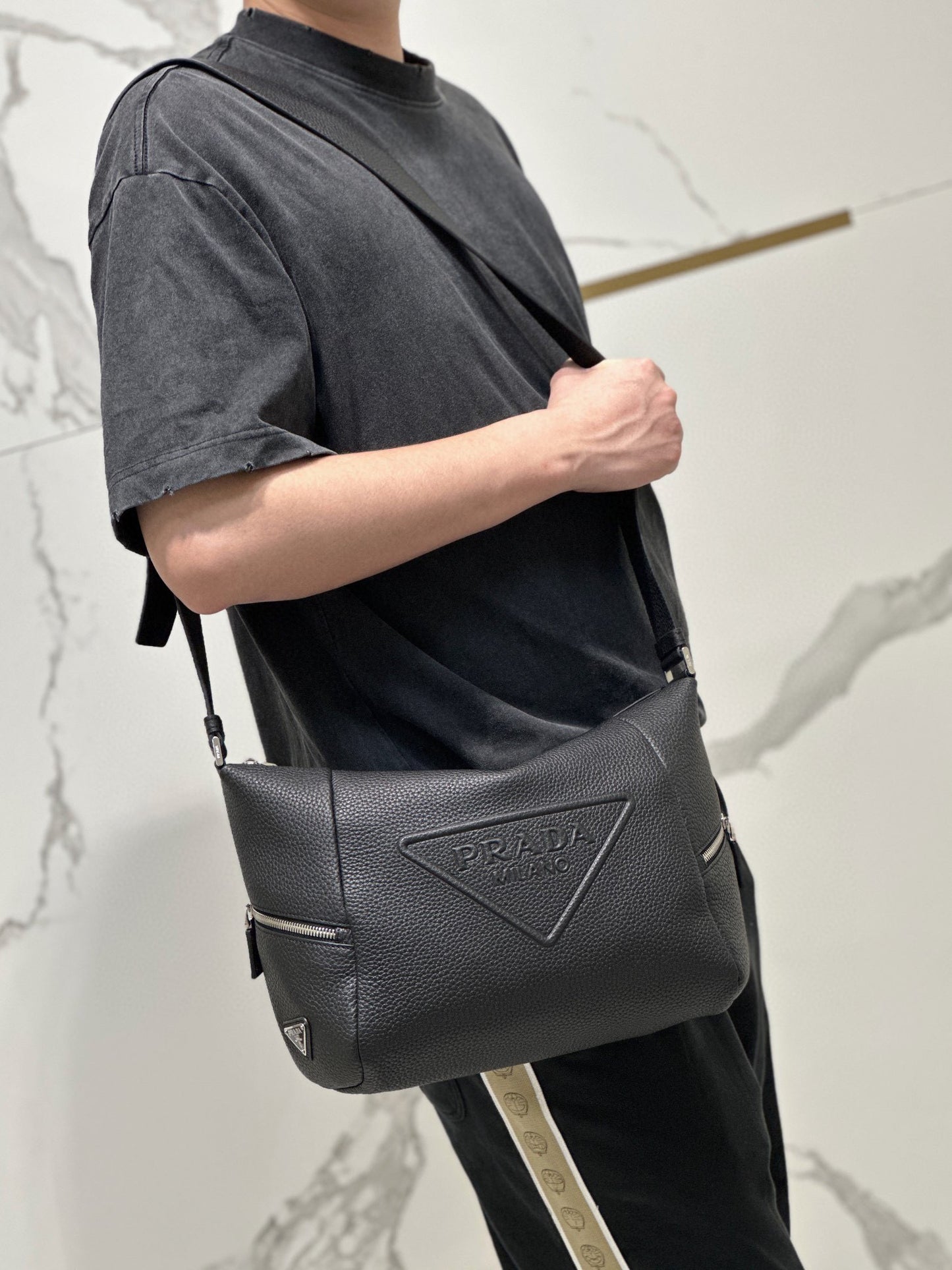 PD LEATHER BAG WITH SHOULDER STRAP