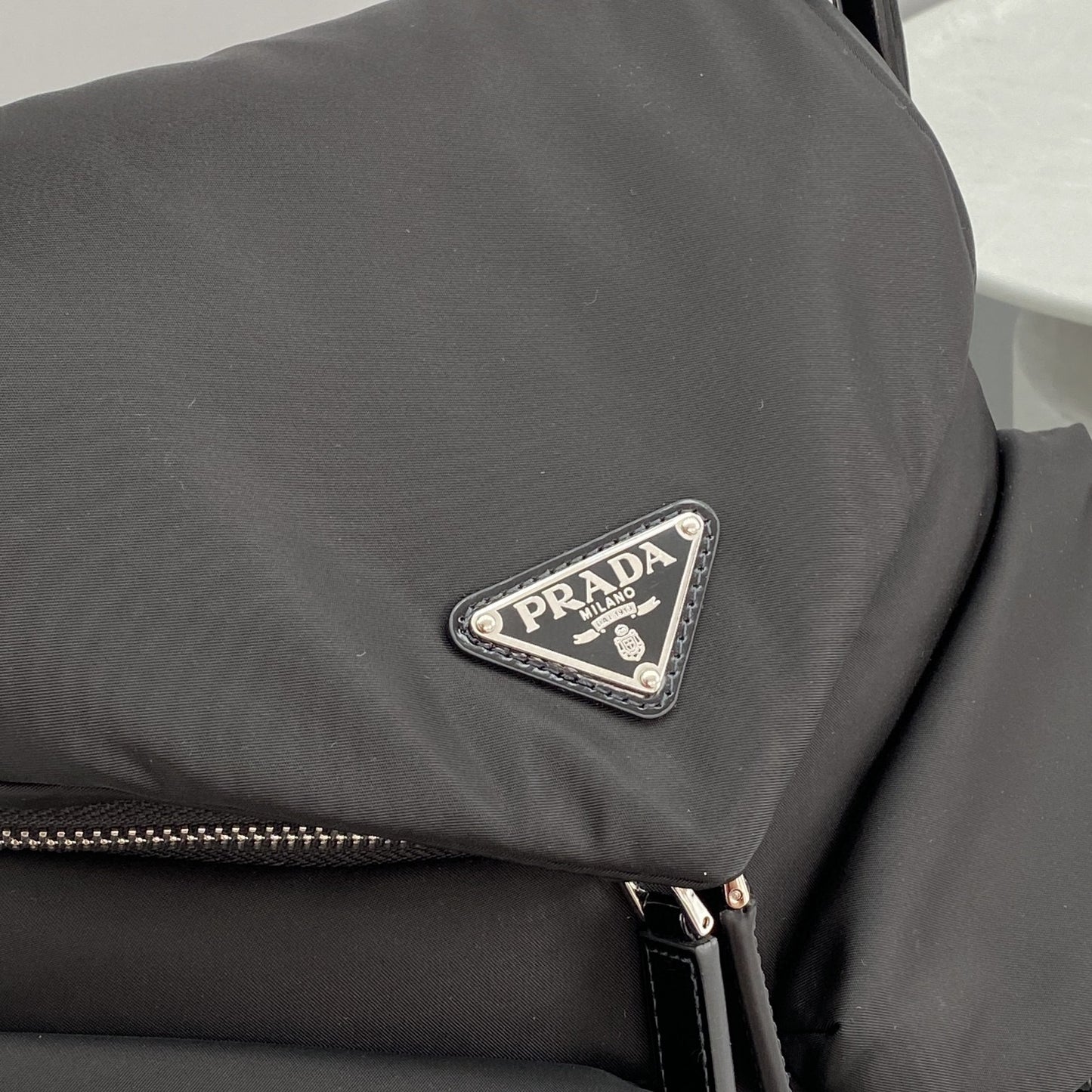 PD SIGNAUX NYLON AND LEATHER HOBO BAG