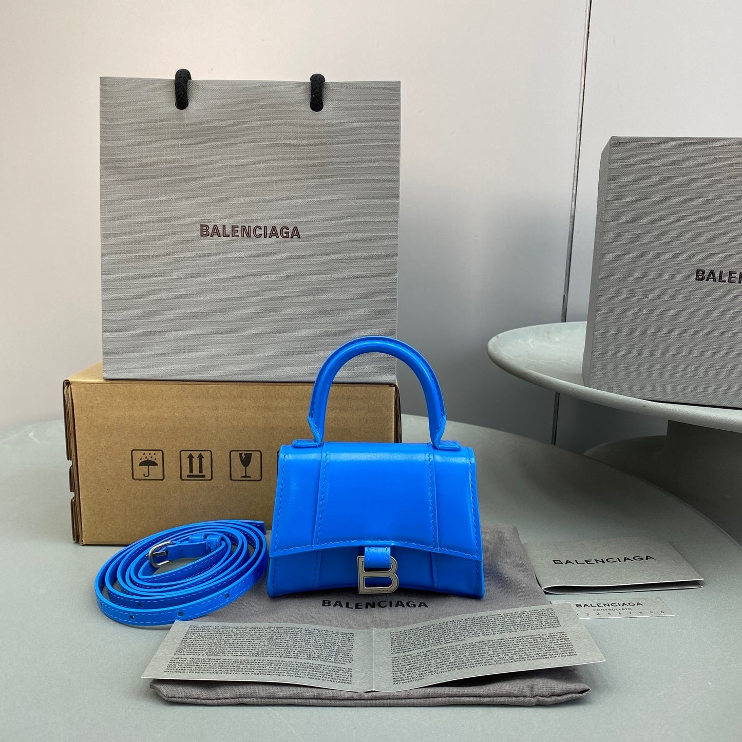 BAL HOURGLASS MINI TOTE BAG