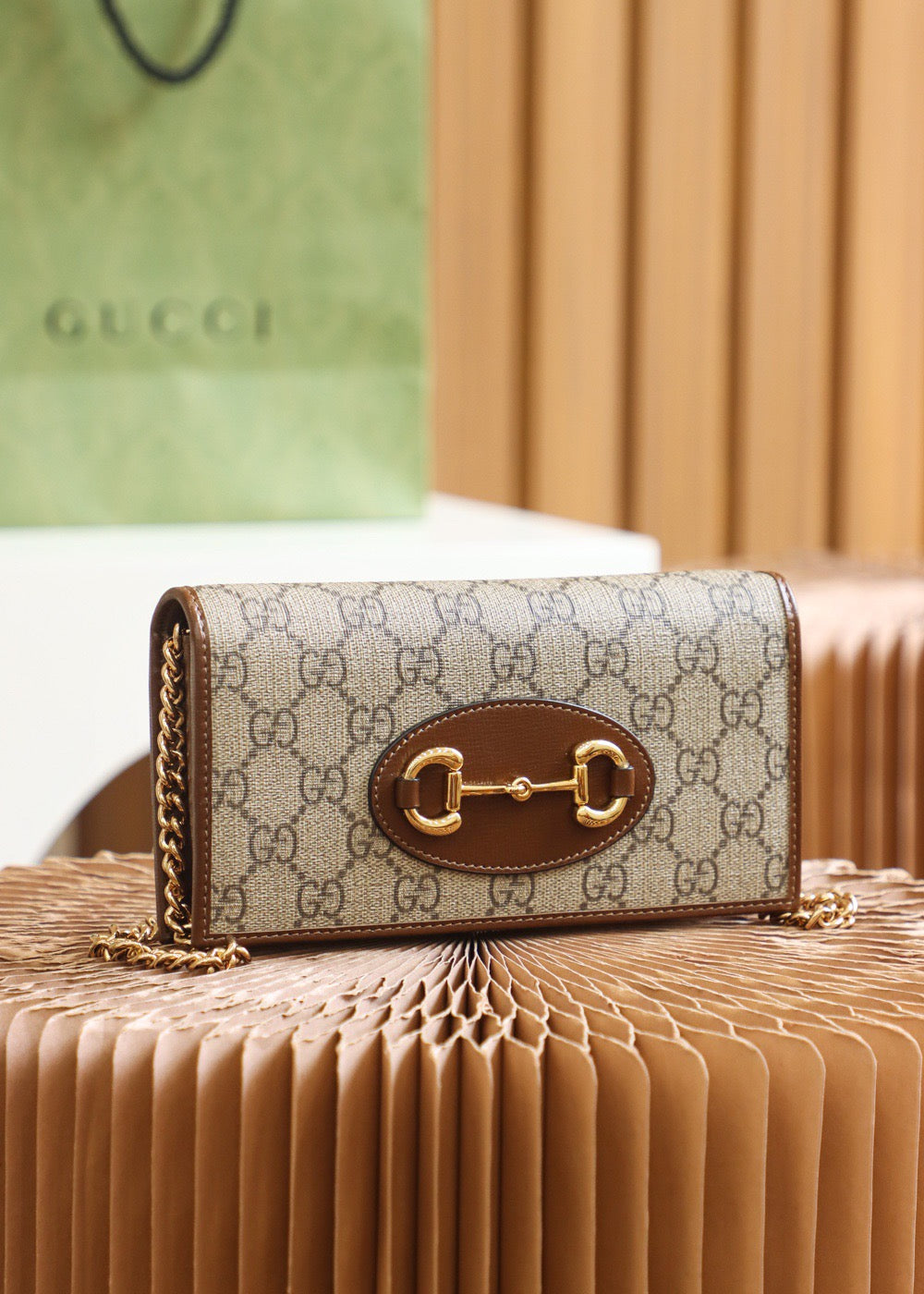 GG HORSEBIT 1955 WALLET WITH CHAIN