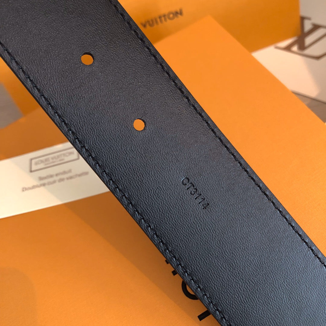 LOU INITIALS 40MM MATTE BLACK BELT