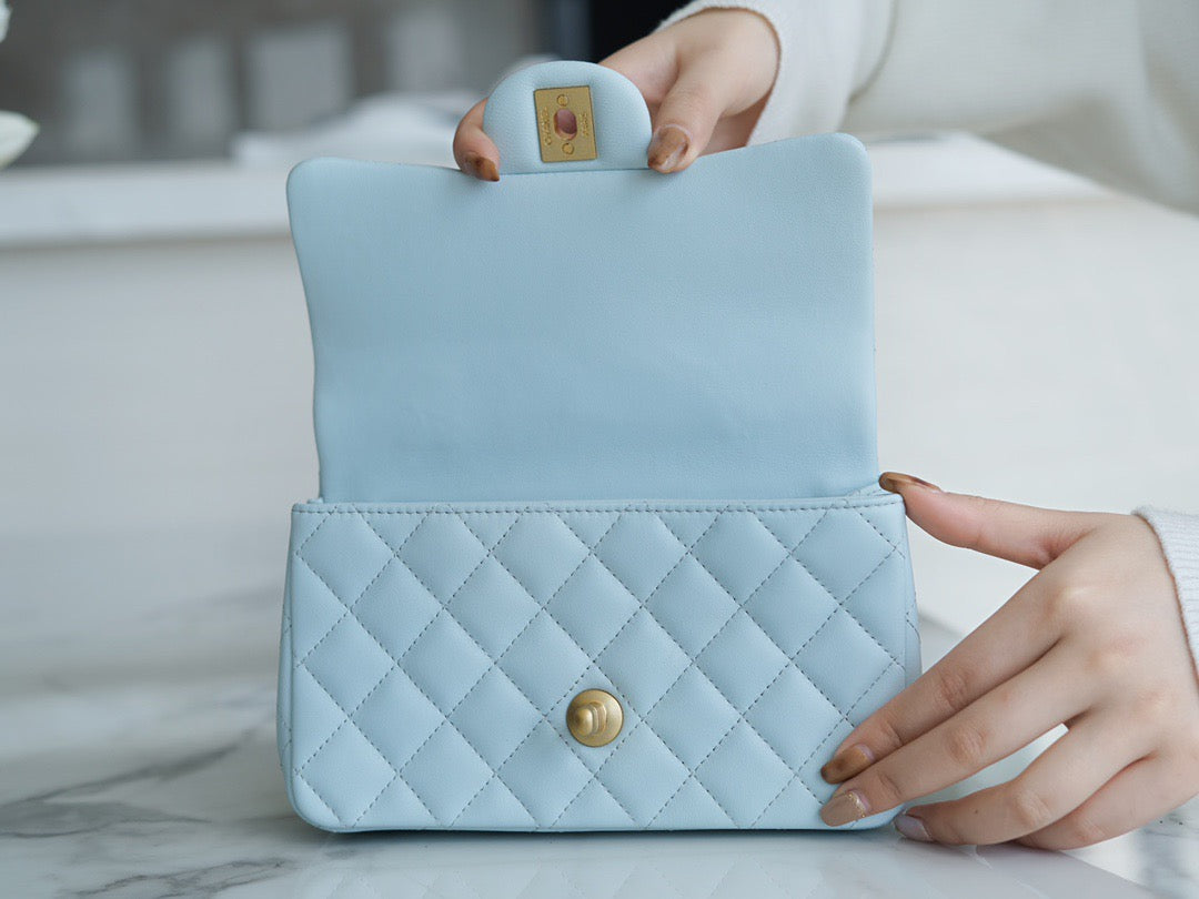 CC MINI FLAP BAG WITH TOP HANDLE