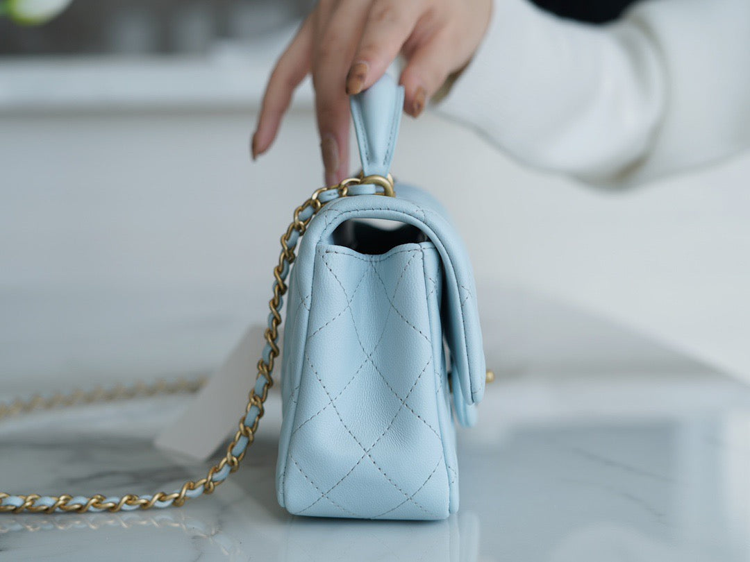 CC MINI FLAP BAG WITH TOP HANDLE
