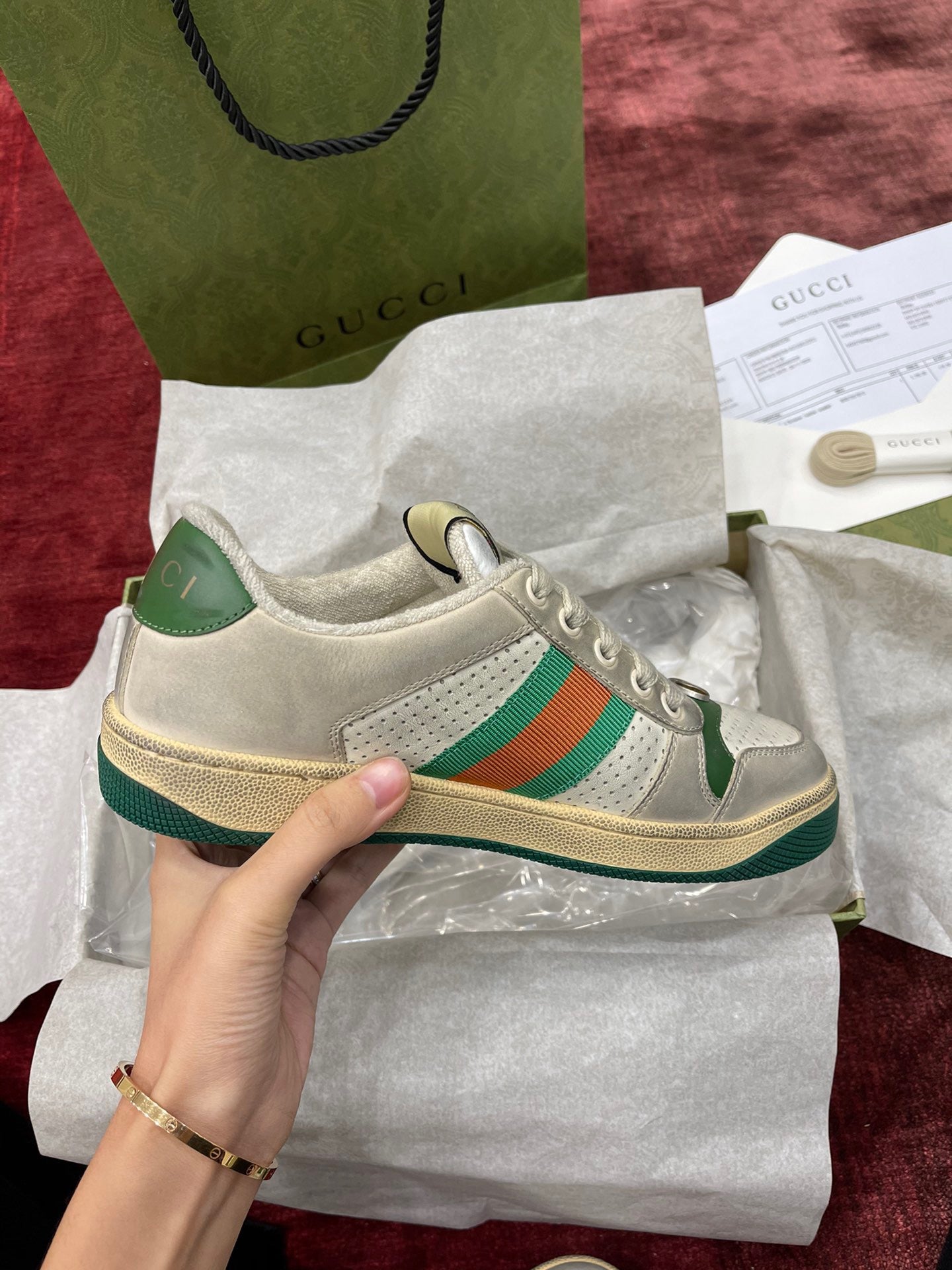 GG SCREENER LEATHER SNEAKERS