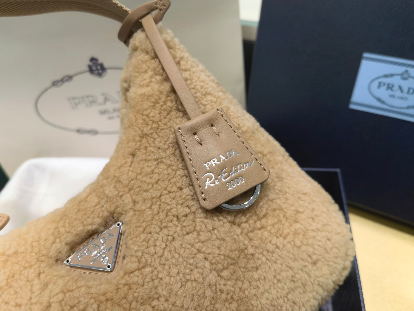 PD RE-EDITION 2000 SHEARLING SHOULDER BAG