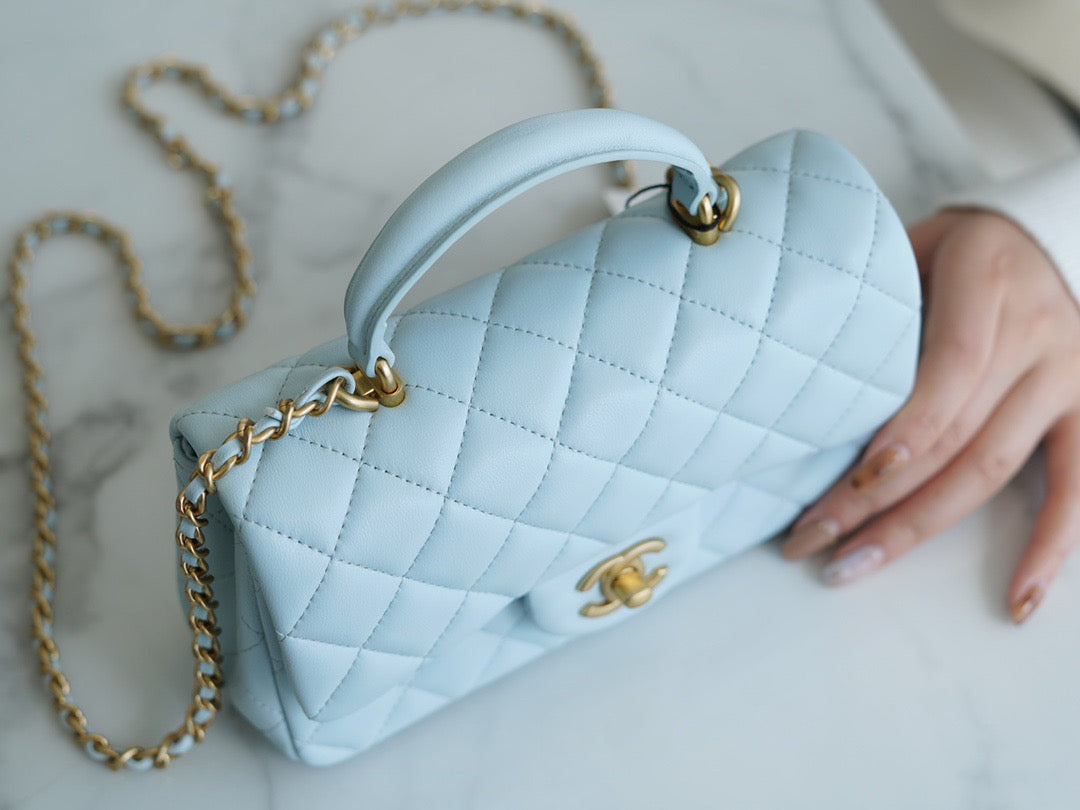CC MINI FLAP BAG WITH TOP HANDLE