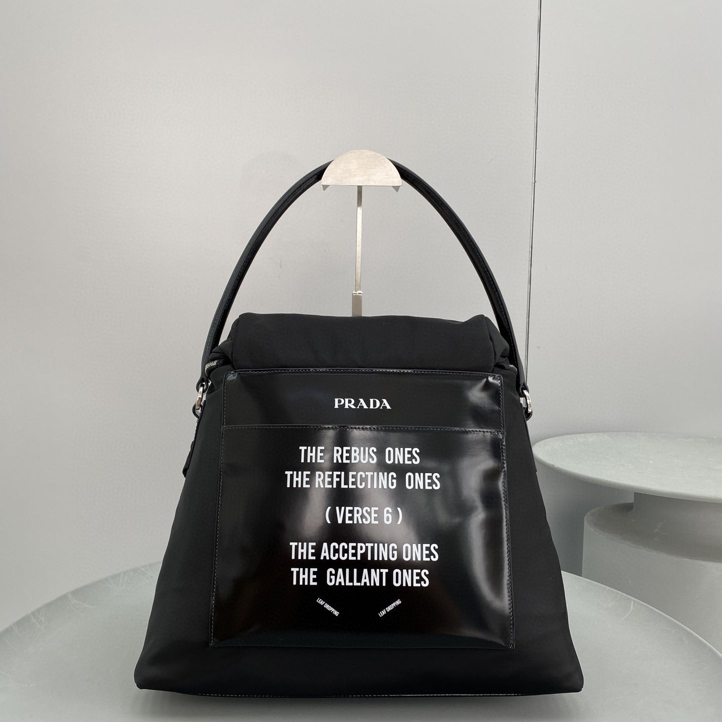 PD SIGNAUX NYLON AND LEATHER HOBO BAG