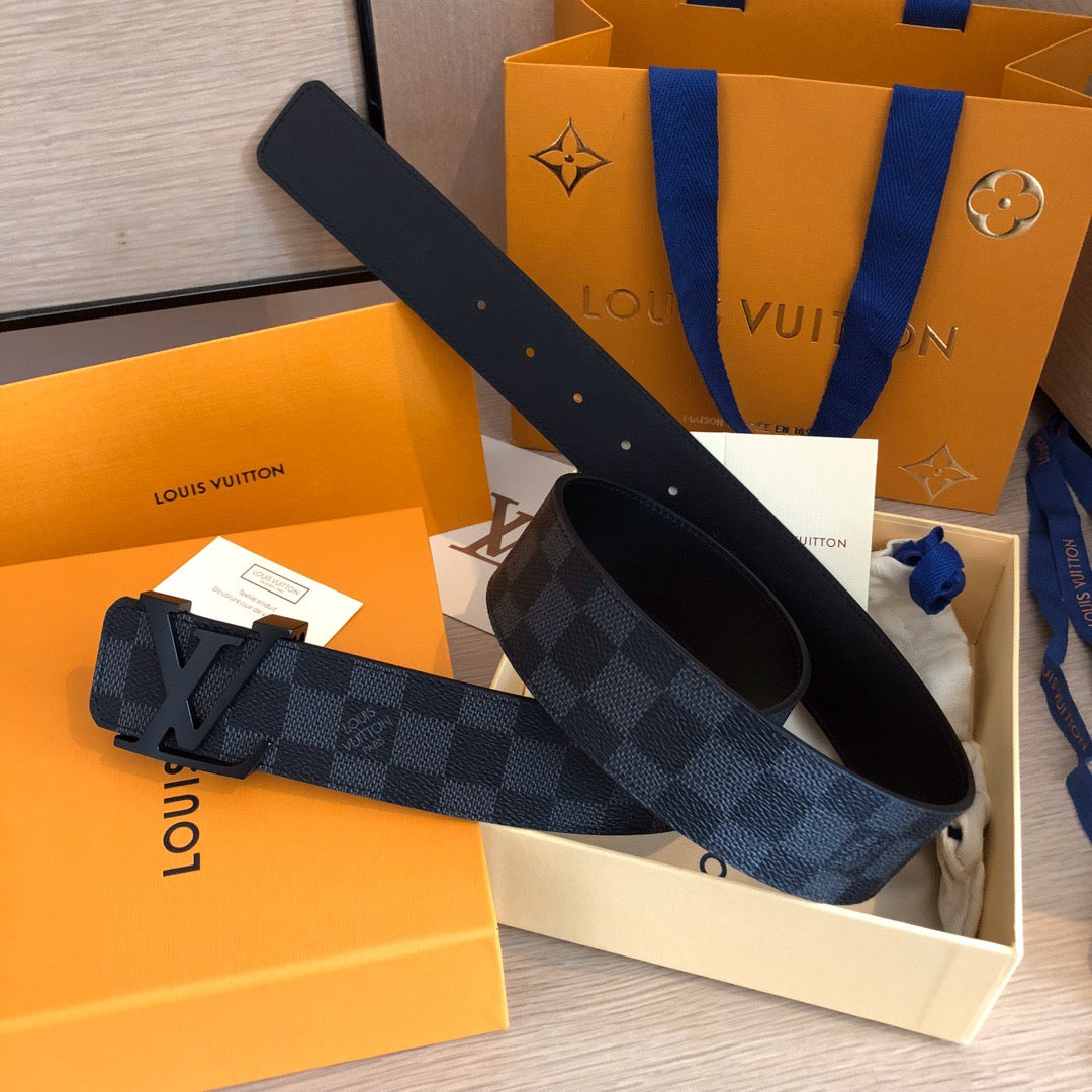 LOU INITIALS 40MM MATTE BLACK BELT