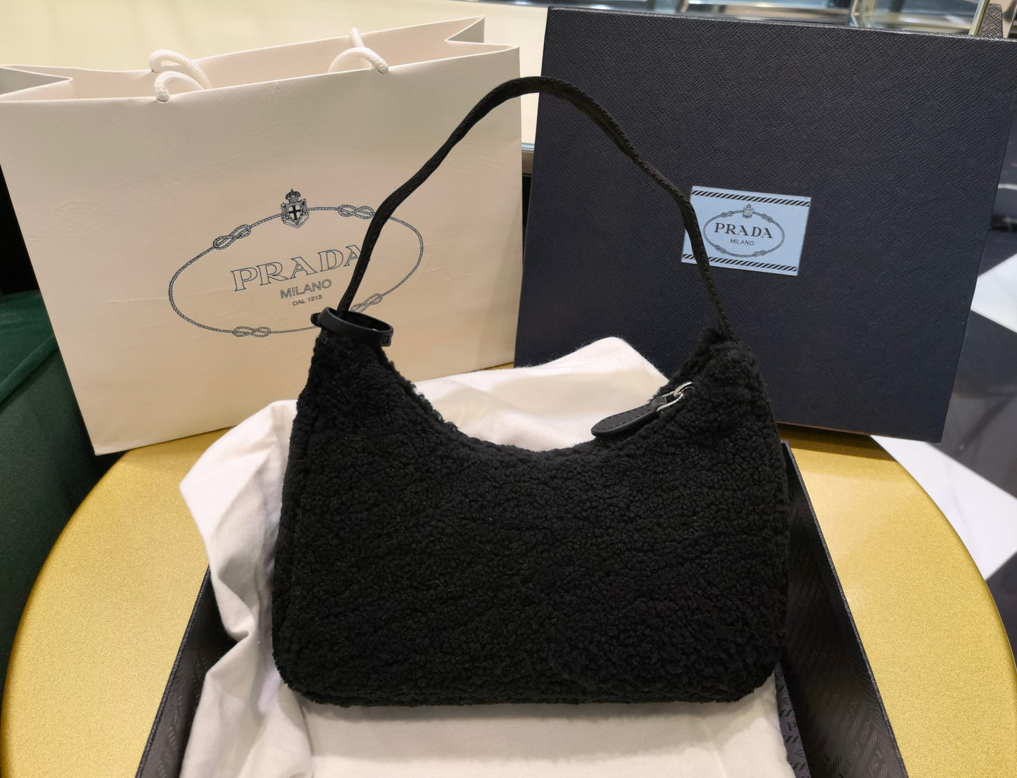 PD RE-EDITION 2000 SHEARLING SHOULDER BAG