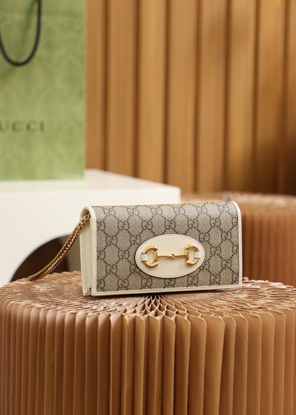 GG HORSEBIT 1955 WALLET WITH CHAIN