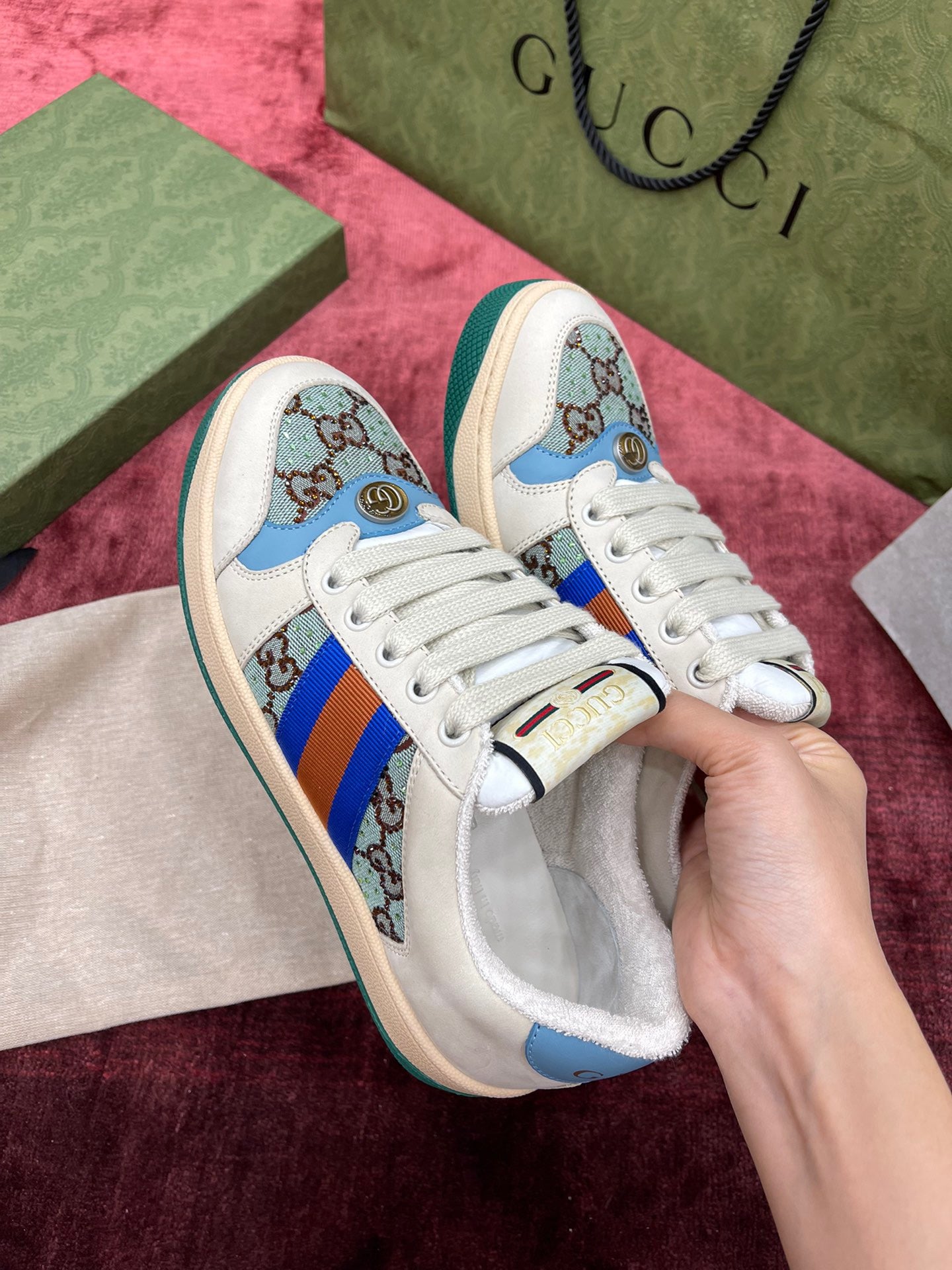 GG SCREENER LEATHER SNEAKERS
