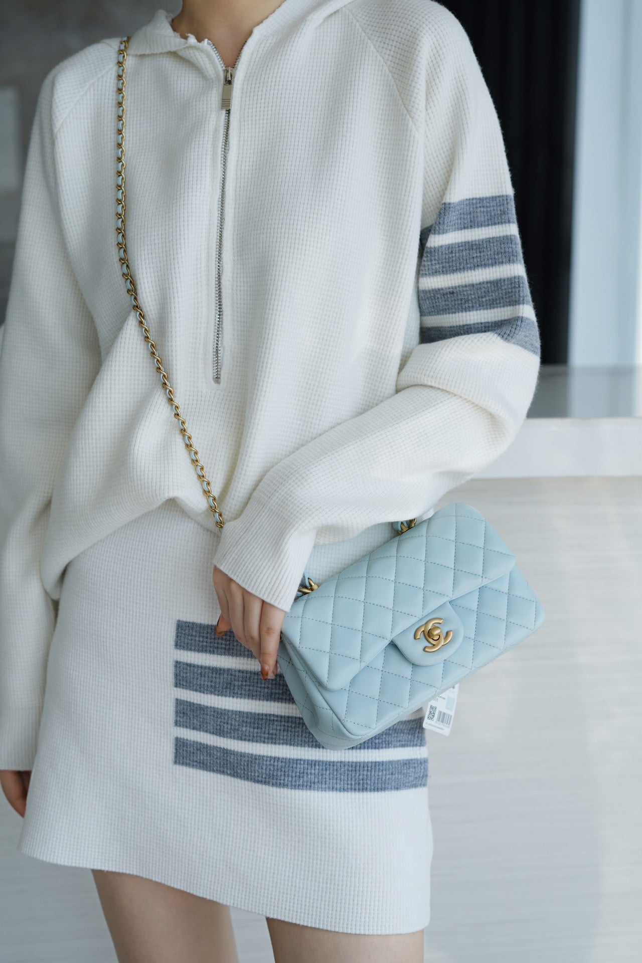 CC MINI FLAP BAG WITH TOP HANDLE